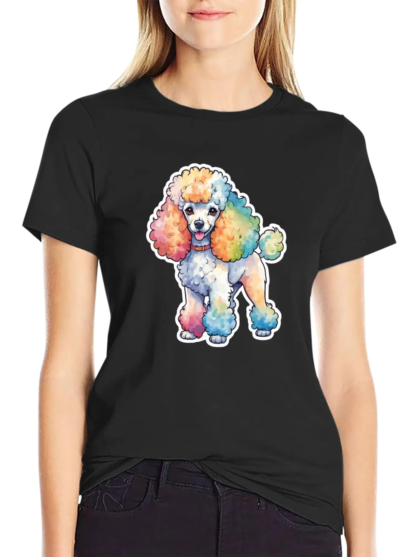 Poodle Watercolor Stylish Everyday T-Shirt – Unisex Basic Cotton Tee