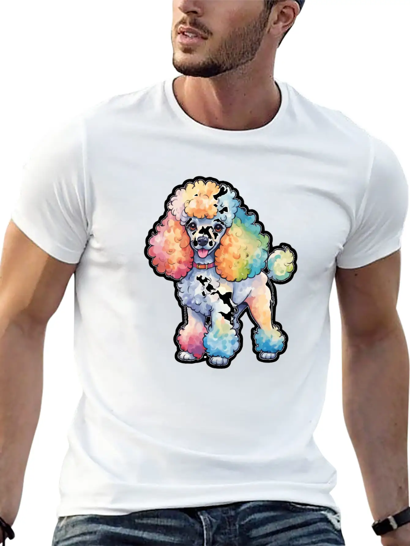 Poodle Watercolor Stylish Everyday T-Shirt – Unisex Basic Cotton Tee