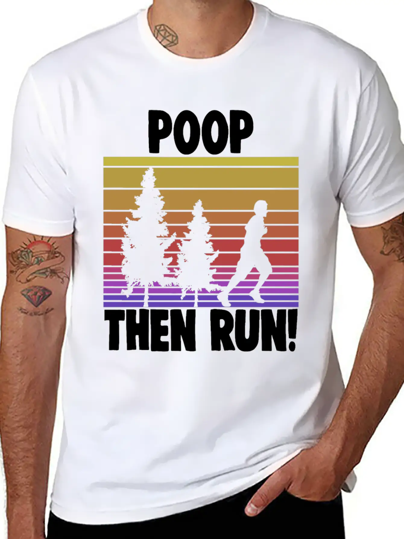 Poop Then Run Comfortable Minimalist Graphic Tee – Summer Style Essential