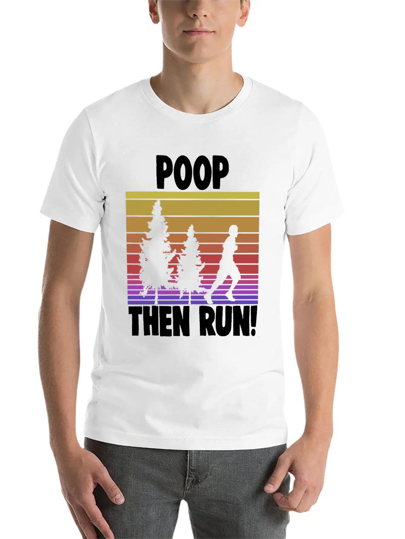 Poop Then Run Comfortable Minimalist Graphic Tee – Summer Style Essential