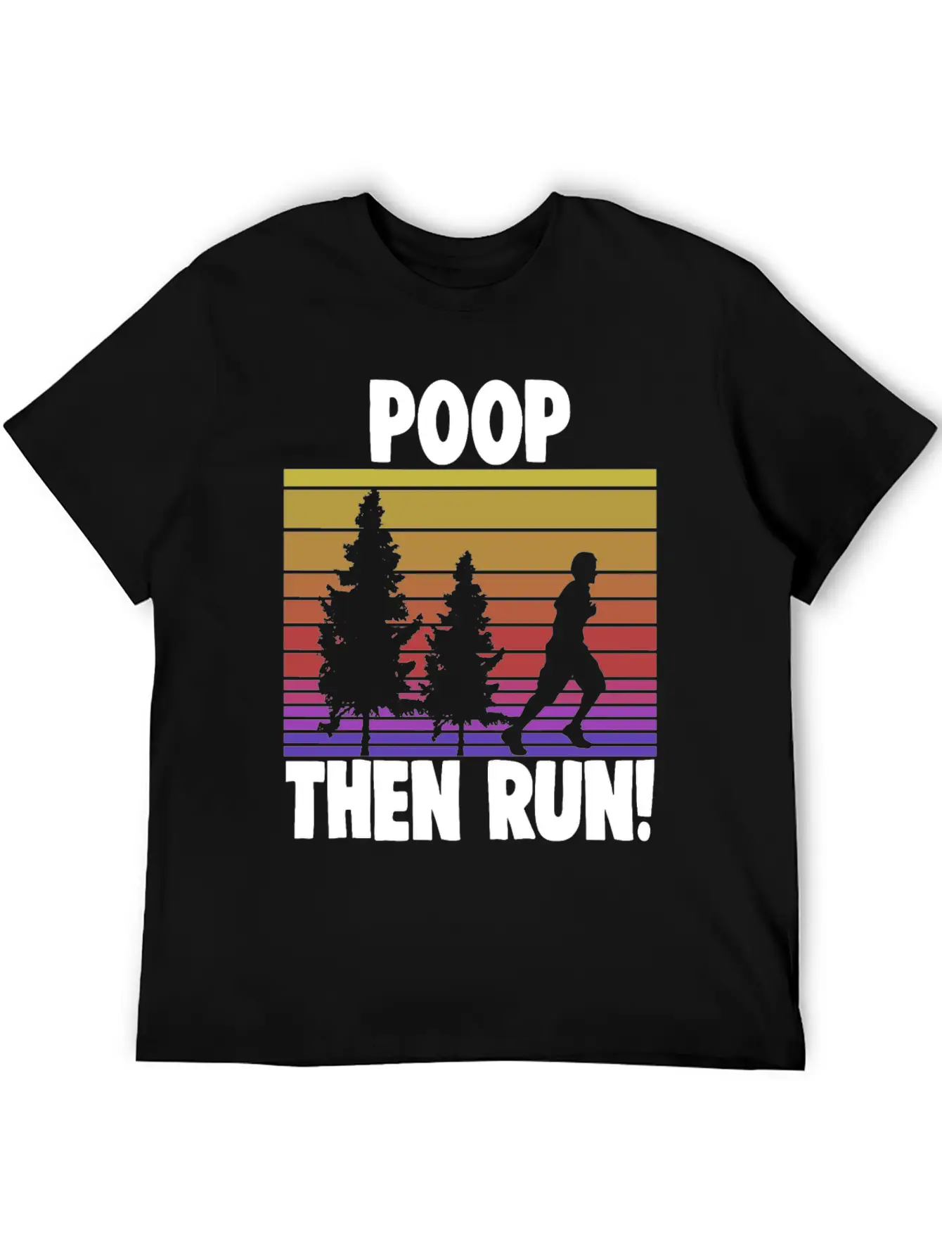 Poop Then Run Comfortable Minimalist Graphic Tee – Summer Style Essential