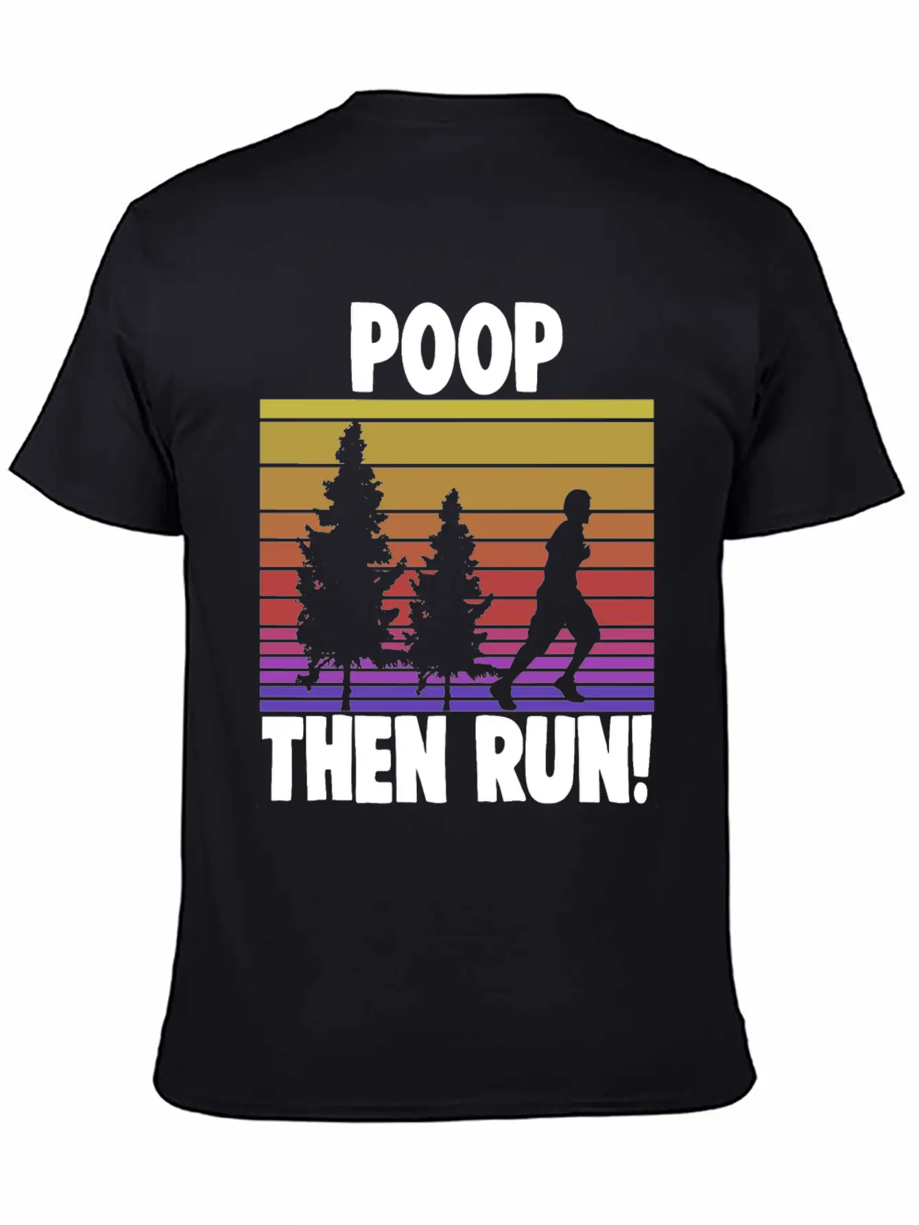 Poop Then Run Comfortable Minimalist Graphic Tee – Summer Style Essential