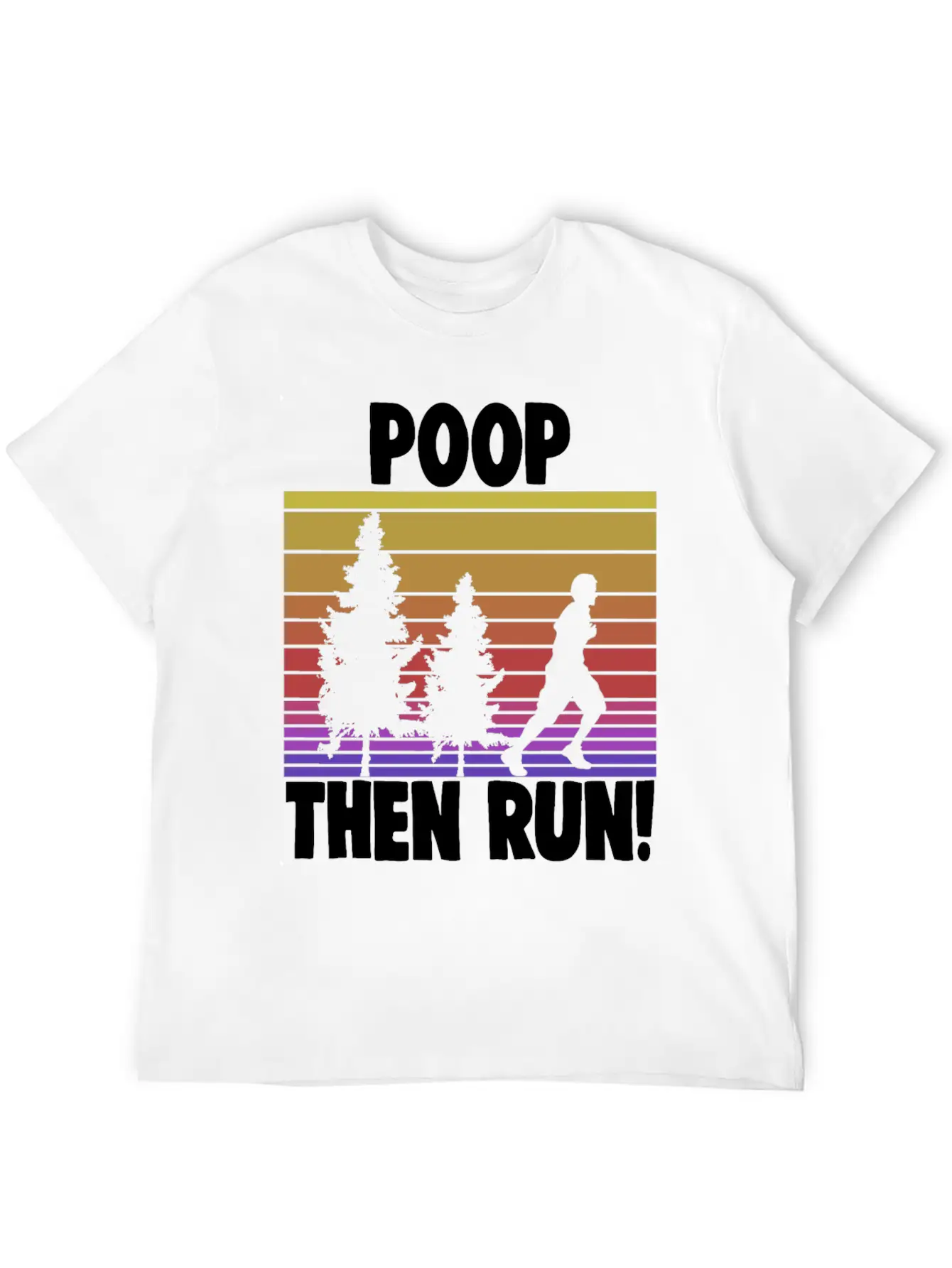 Poop Then Run Comfortable Minimalist Graphic Tee – Summer Style Essential