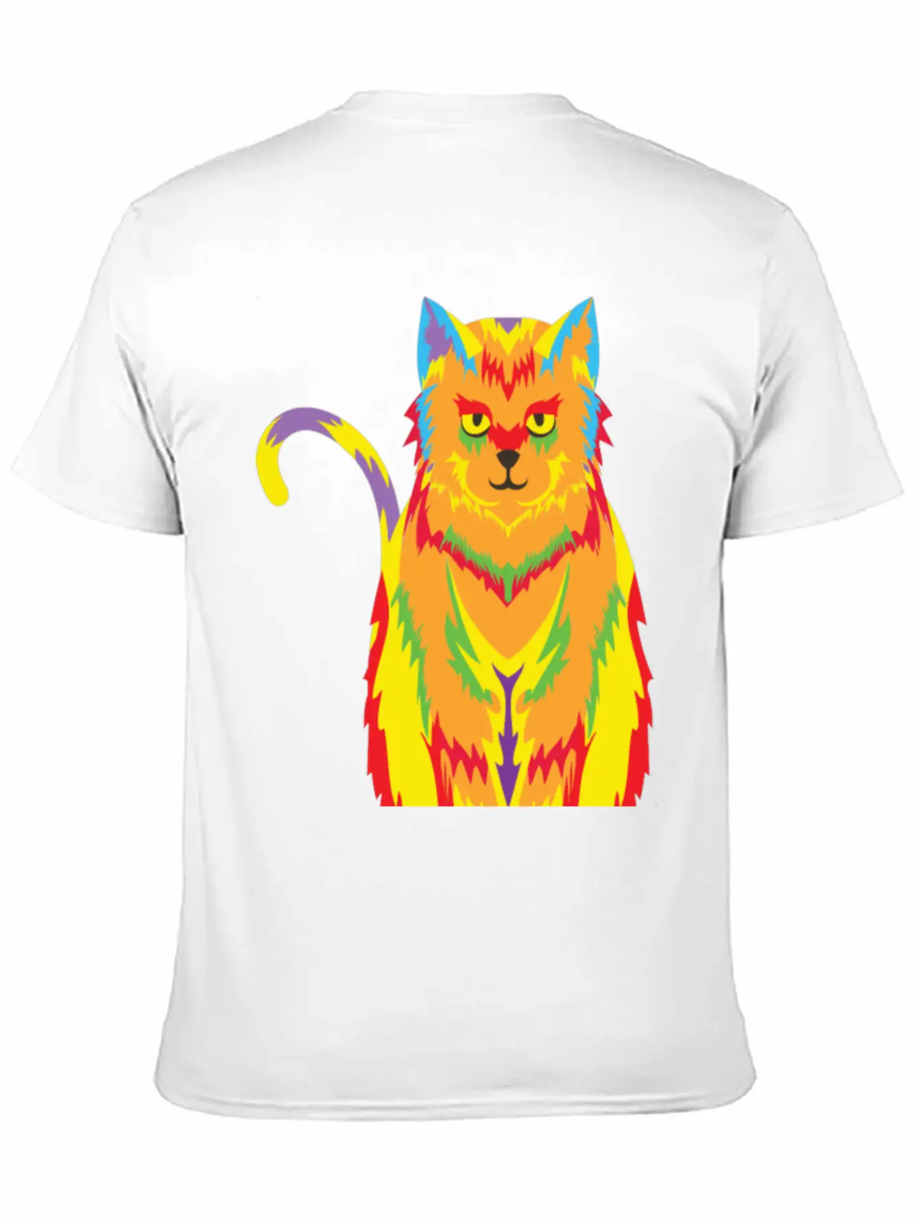 Pop Art Cat Unisex Short Sleeve Soft Cotton T-Shirt – Casual Everyday Wear