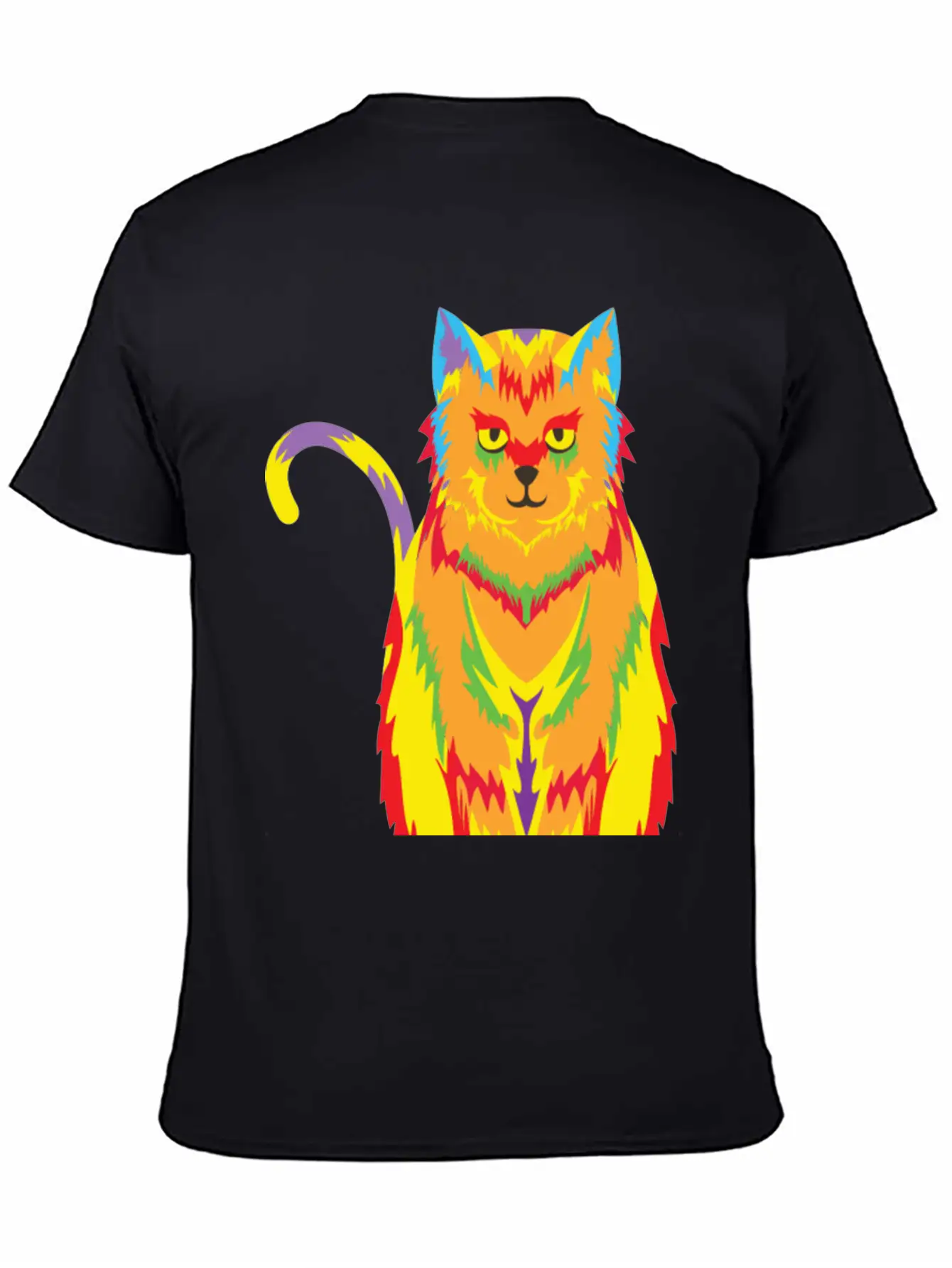 Pop Art Cat Unisex Short Sleeve Soft Cotton T-Shirt – Casual Everyday Wear