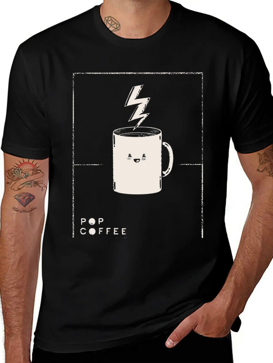 Pop Coffee Comics Extra Energy Edition Stylish Everyday T-Shirt – Unisex Basic Cotton Tee