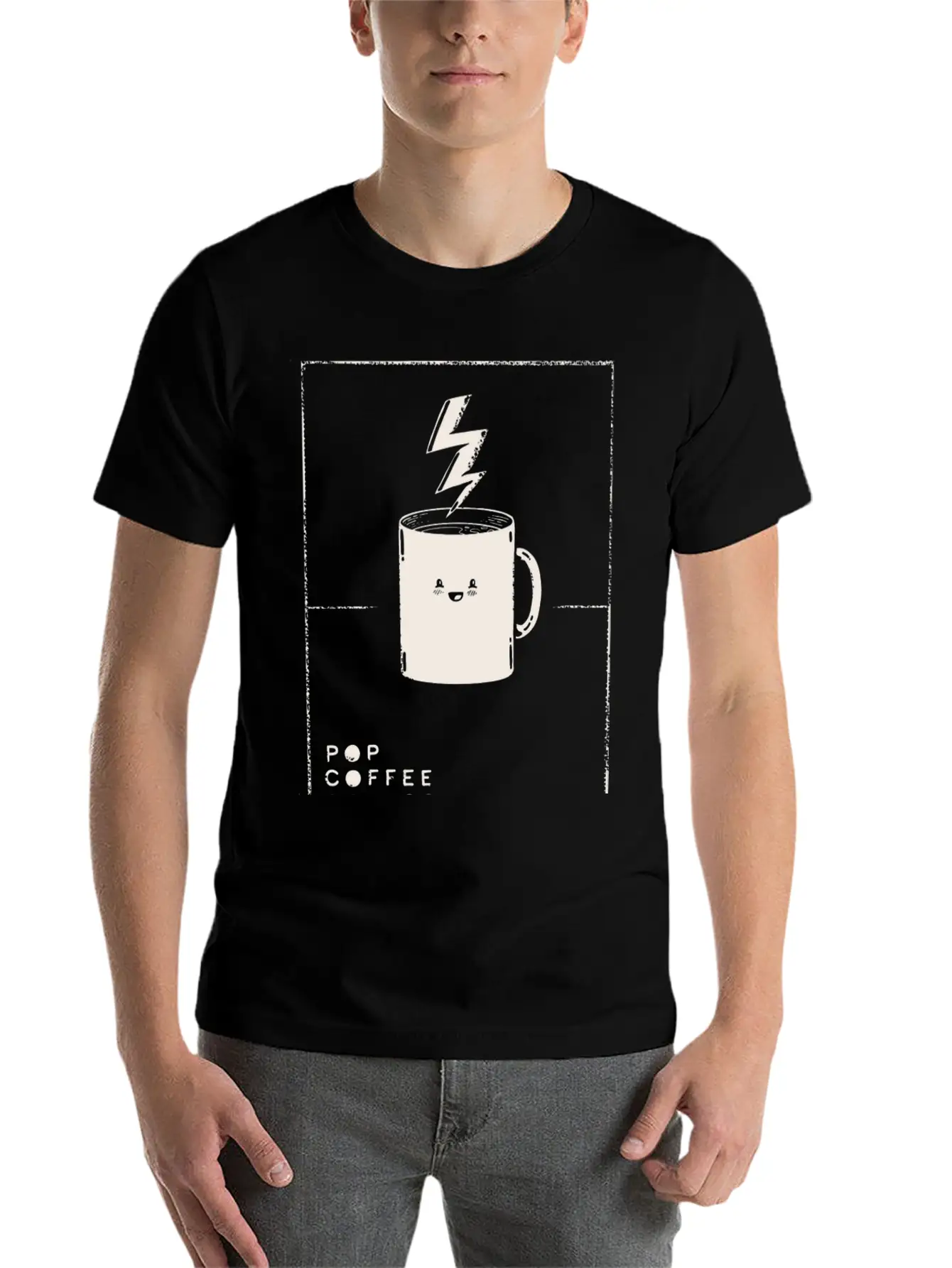 Pop Coffee Comics Extra Energy Edition Stylish Everyday T-Shirt – Unisex Basic Cotton Tee