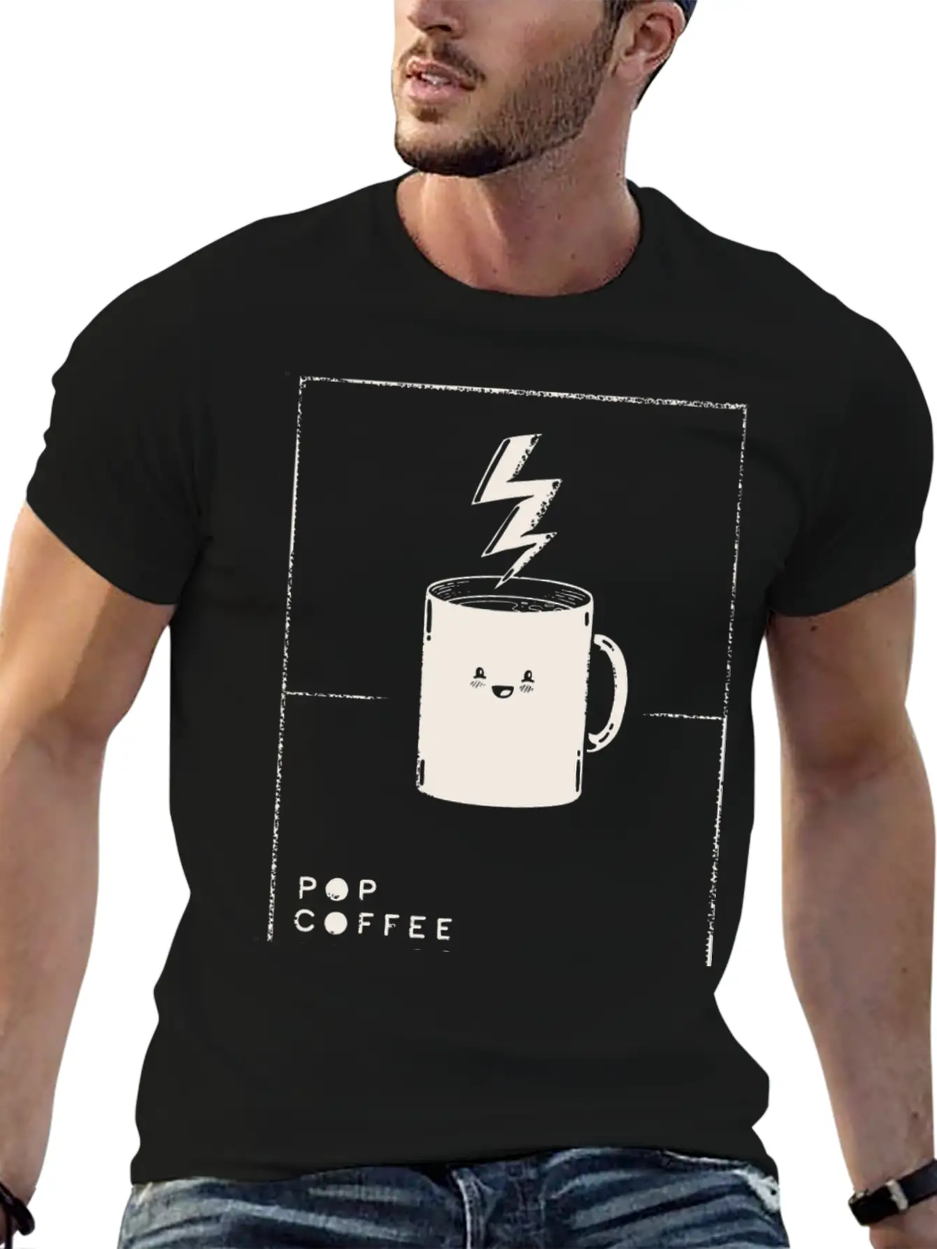 Pop Coffee Comics Extra Energy Edition Stylish Everyday T-Shirt – Unisex Basic Cotton Tee