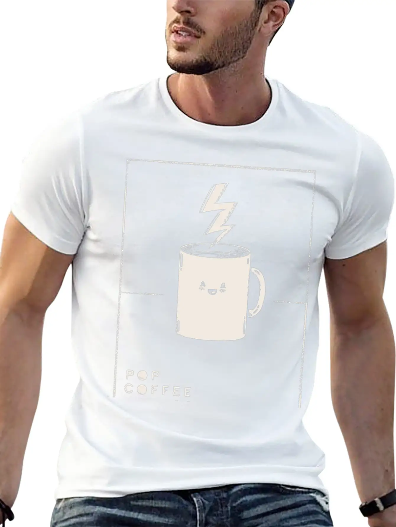 Pop Coffee Comics Extra Energy Edition Stylish Everyday T-Shirt – Unisex Basic Cotton Tee