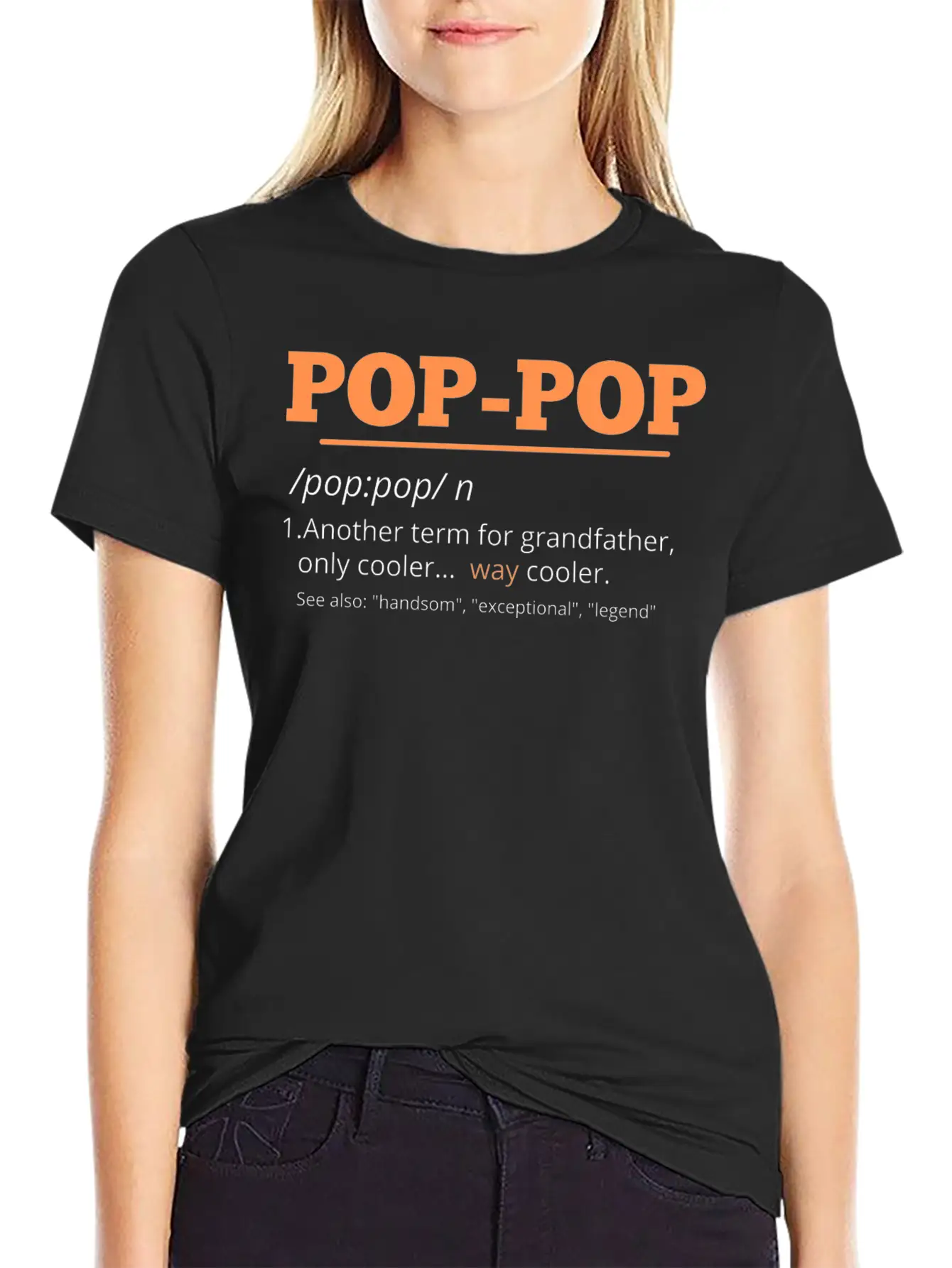 Pop Pop Definition Grandpa Fathers Day Pop-Pop Unisex Short Sleeve Soft Cotton T-Shirt – Casual Everyday Wear