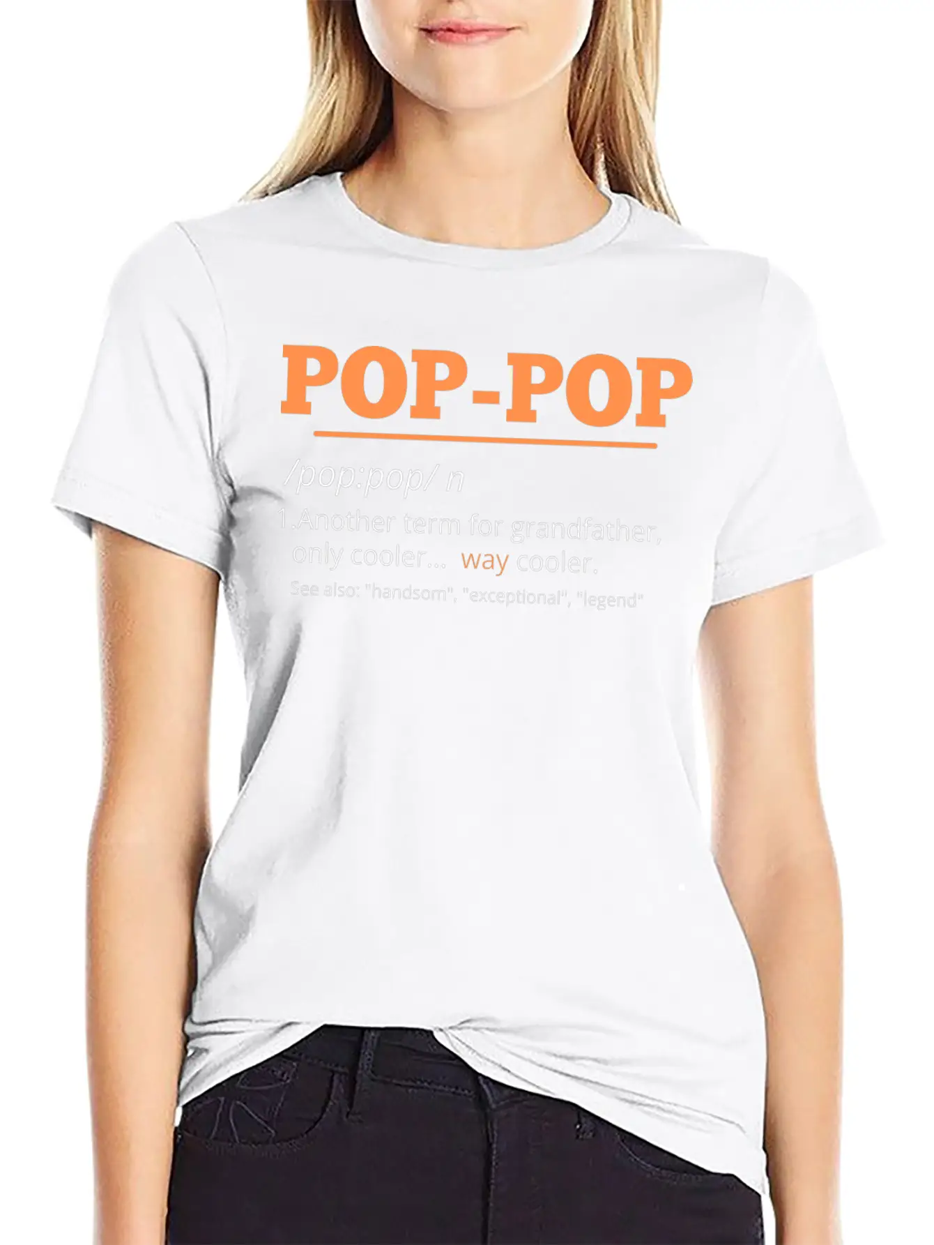 Pop Pop Definition Grandpa Fathers Day Pop-Pop Unisex Short Sleeve Soft Cotton T-Shirt – Casual Everyday Wear