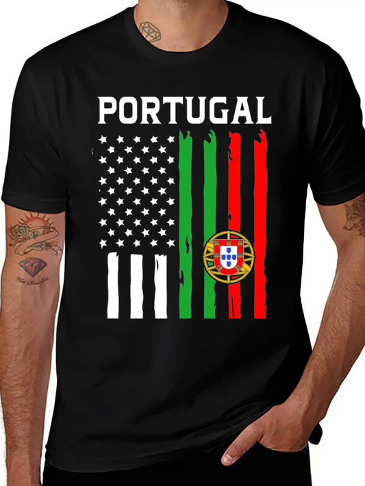 Portugal American Flag Portuguese American Stylish Everyday T-Shirt – Unisex Basic Cotton Tee