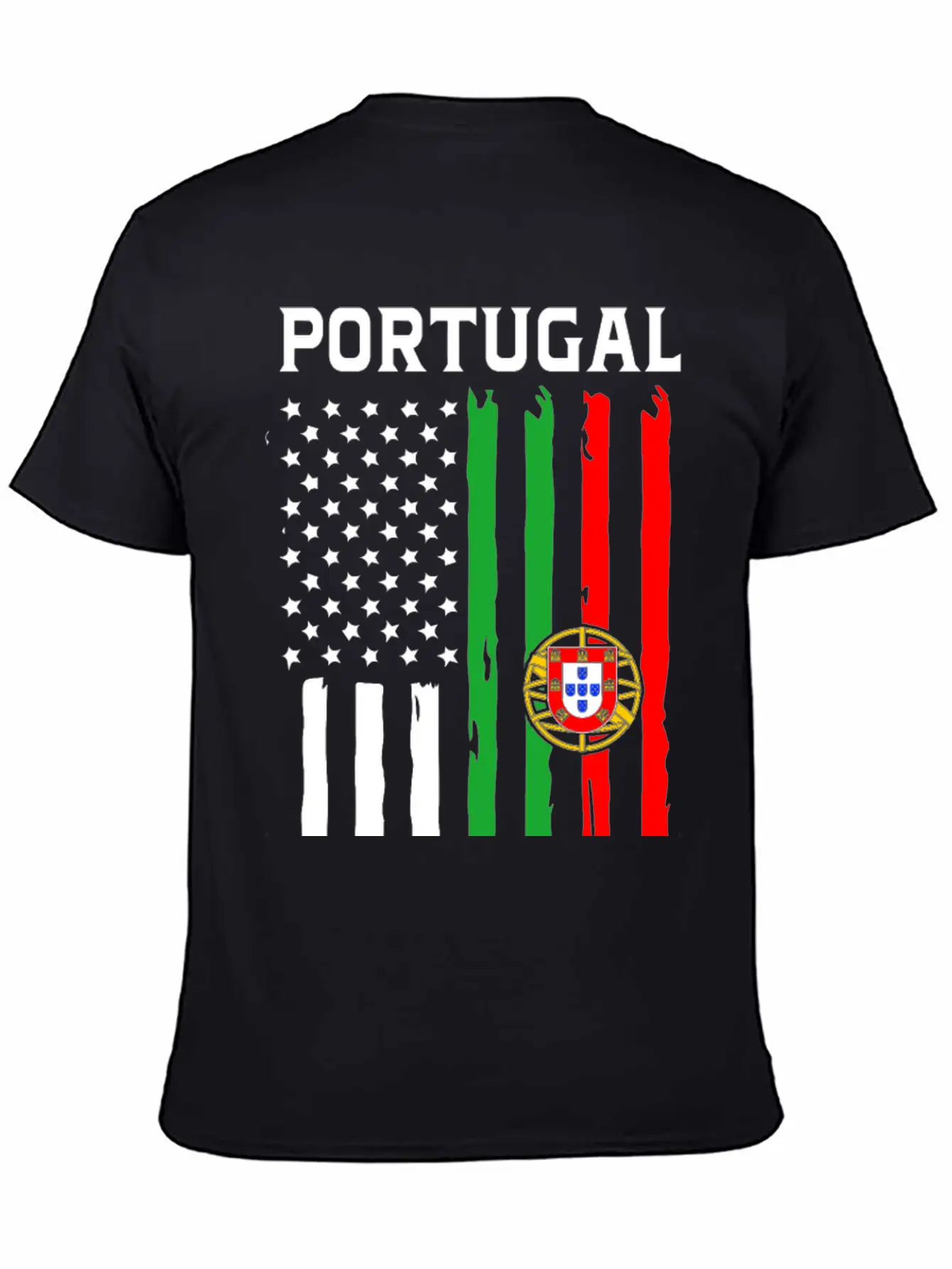 Portugal American Flag Portuguese American Stylish Everyday T-Shirt – Unisex Basic Cotton Tee