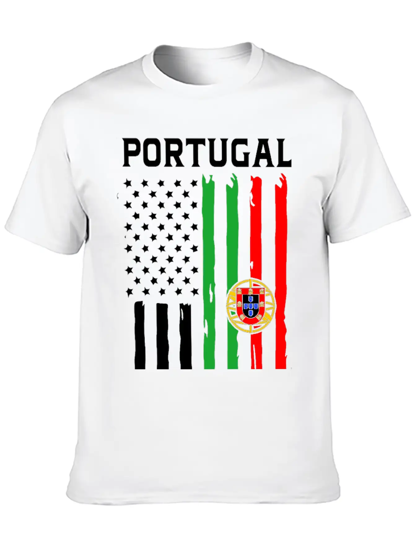 Portugal American Flag Portuguese American Stylish Everyday T-Shirt – Unisex Basic Cotton Tee