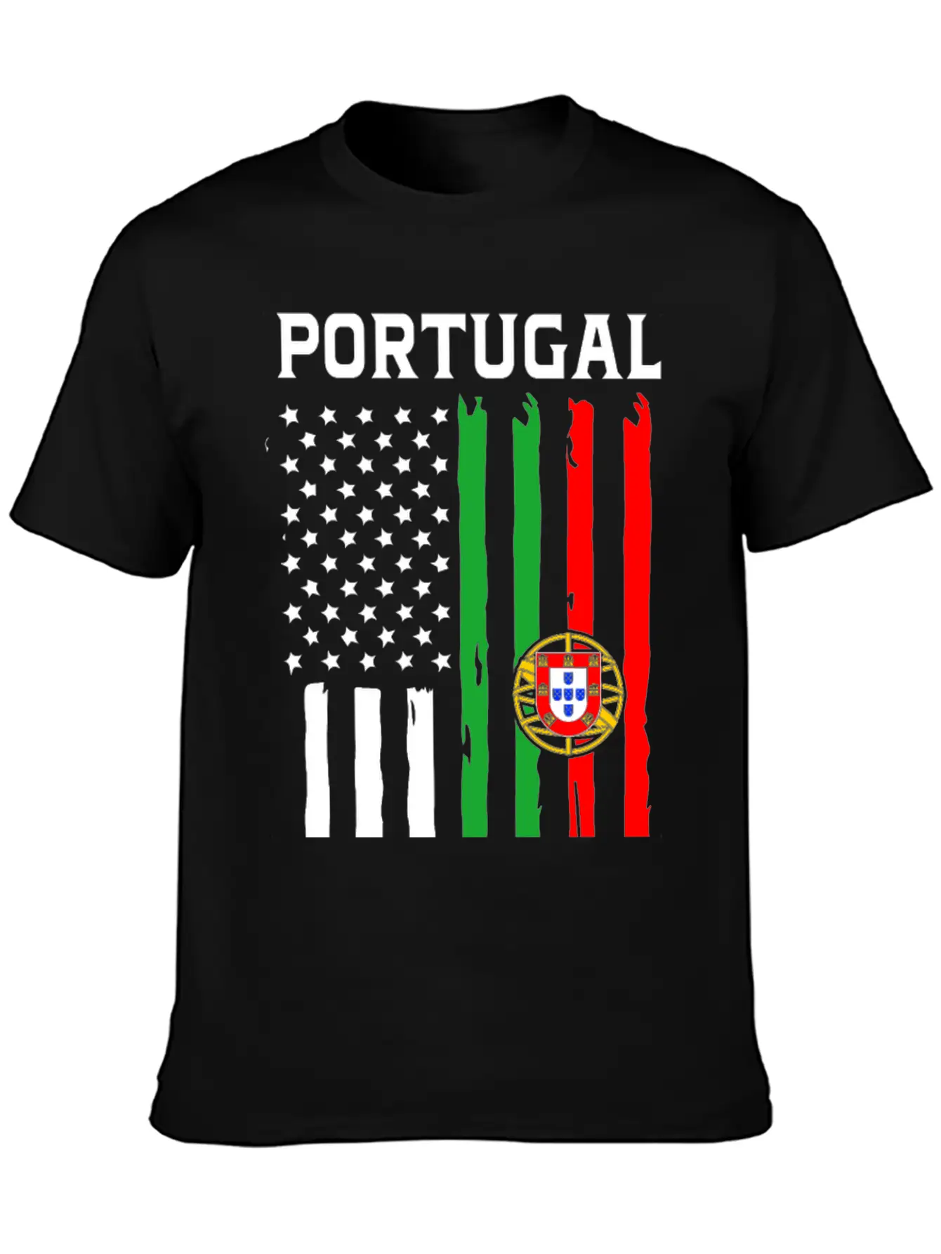 Portugal American Flag Portuguese American Stylish Everyday T-Shirt – Unisex Basic Cotton Tee