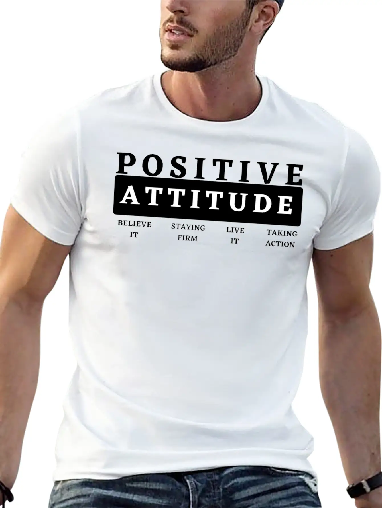Positive Attitude Timeless Short Sleeve Tee – Comfy And Minimalist Design