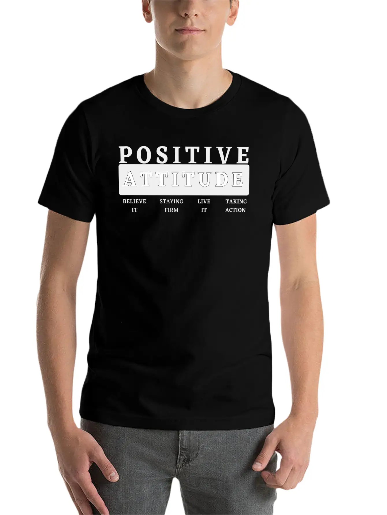 Positive Attitude Timeless Short Sleeve Tee – Comfy And Minimalist Design