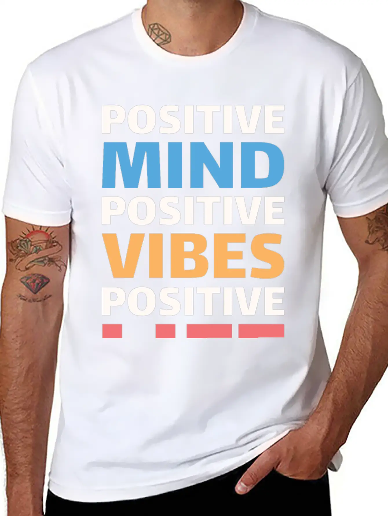 Positive Mind Positive Vibes Positive Life Essential Unisex Summer Tee – Soft Cotton Casual Fit