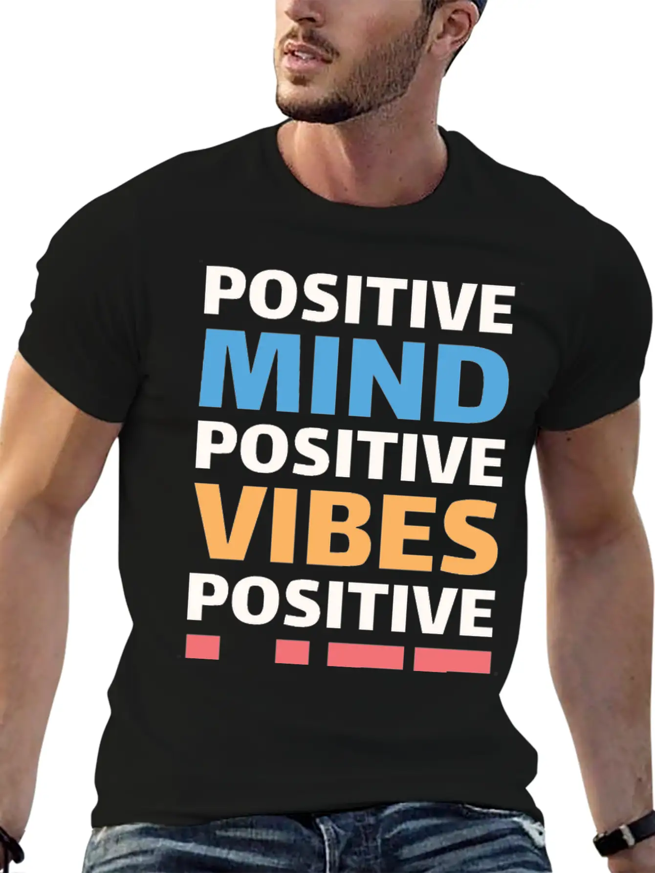 Positive Mind Positive Vibes Positive Life Essential Unisex Summer Tee – Soft Cotton Casual Fit