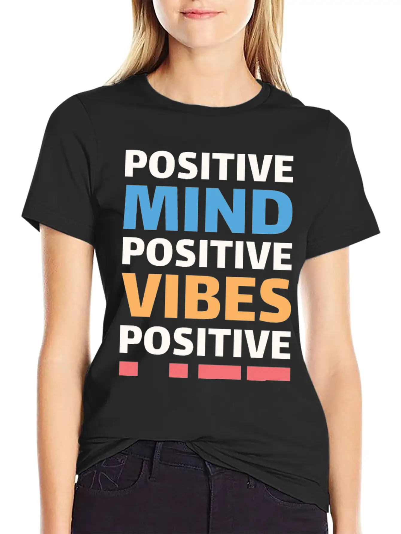 Positive Mind Positive Vibes Positive Life Essential Unisex Summer Tee – Soft Cotton Casual Fit