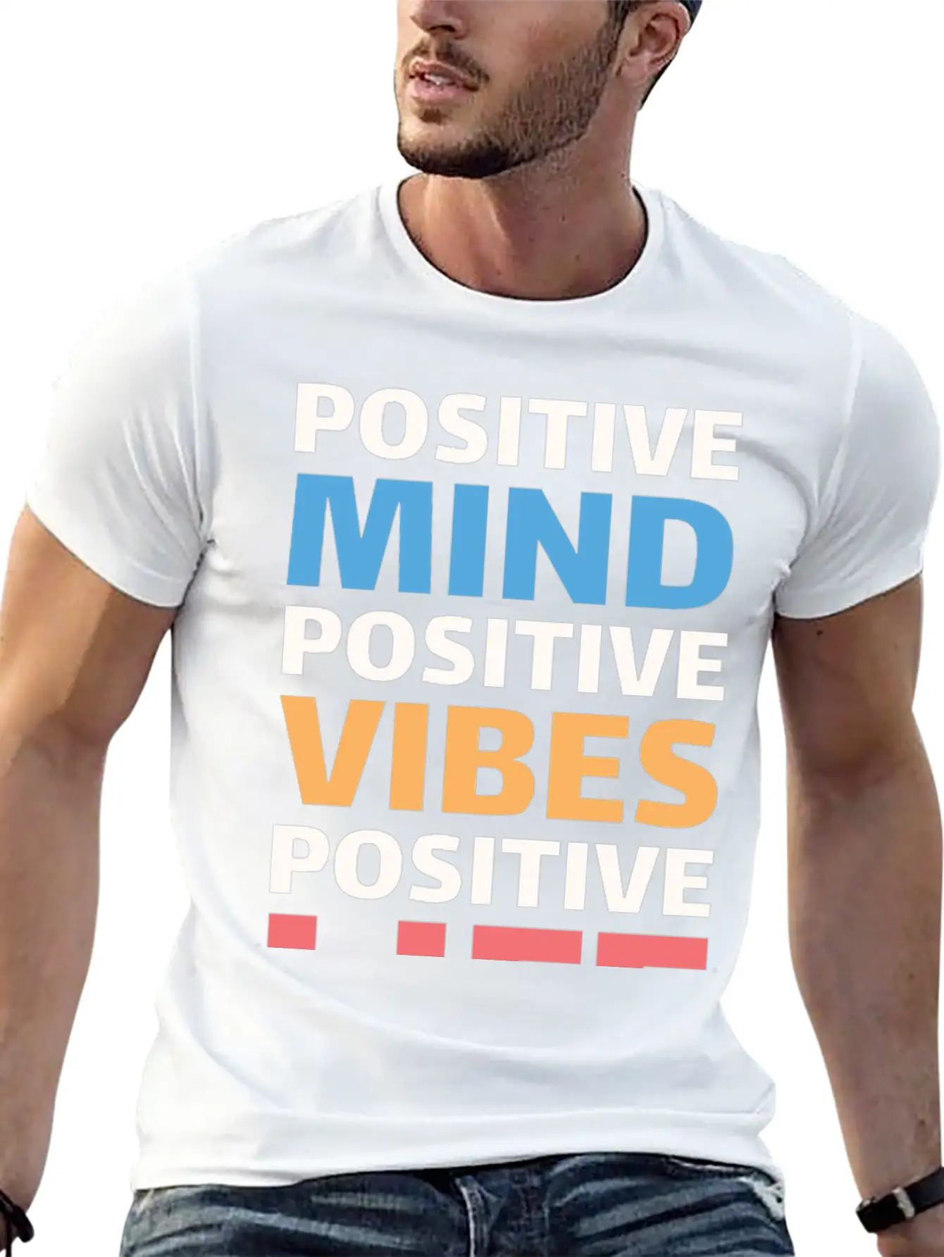 Positive Mind Positive Vibes Positive Life Essential Unisex Summer Tee – Soft Cotton Casual Fit