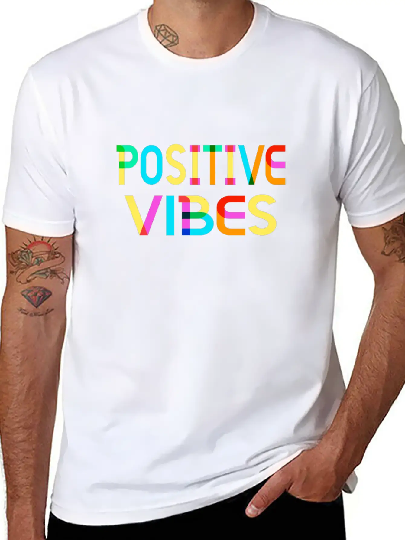 Positive Vibes Unisex Short Sleeve Soft Cotton T-Shirt – Casual Everyday Wear