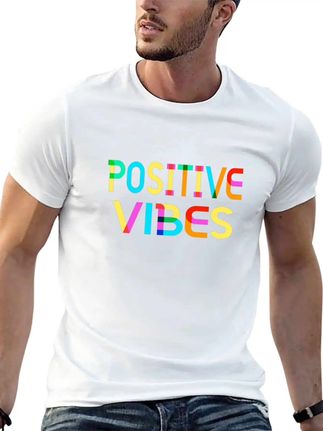 Positive Vibes Unisex Short Sleeve Soft Cotton T-Shirt – Casual Everyday Wear