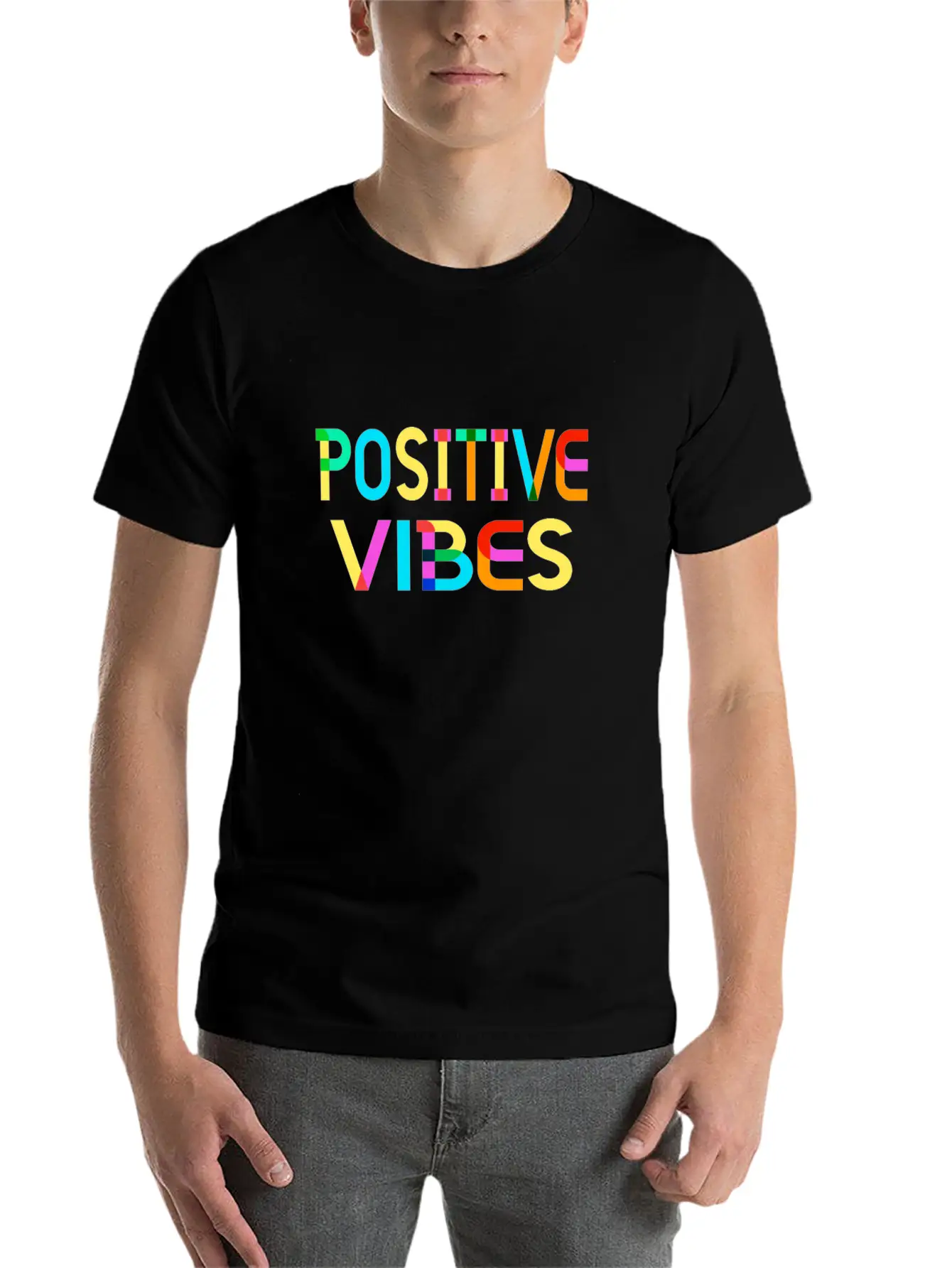 Positive Vibes Unisex Short Sleeve Soft Cotton T-Shirt – Casual Everyday Wear