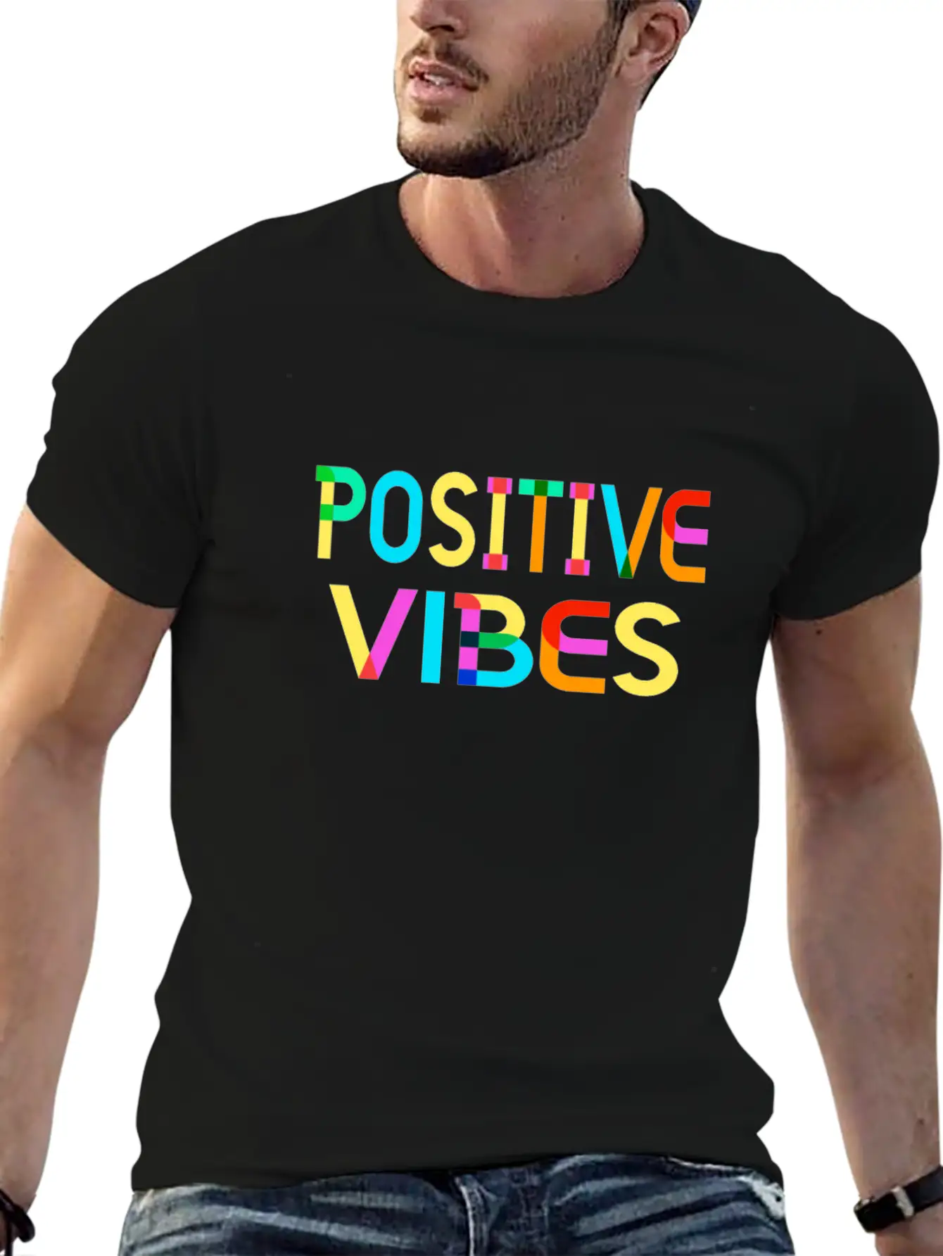Positive Vibes Unisex Short Sleeve Soft Cotton T-Shirt – Casual Everyday Wear