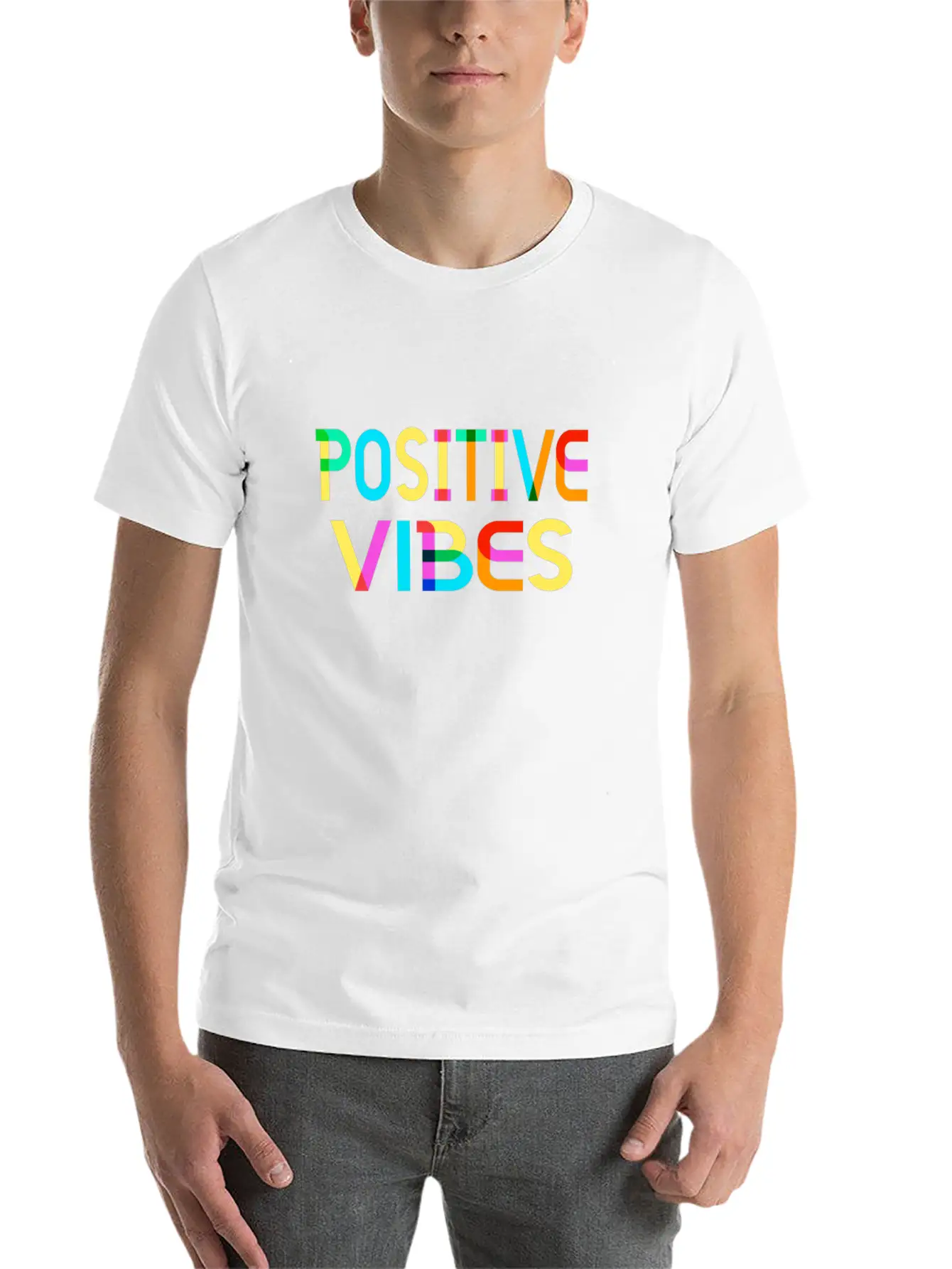 Positive Vibes Unisex Short Sleeve Soft Cotton T-Shirt – Casual Everyday Wear
