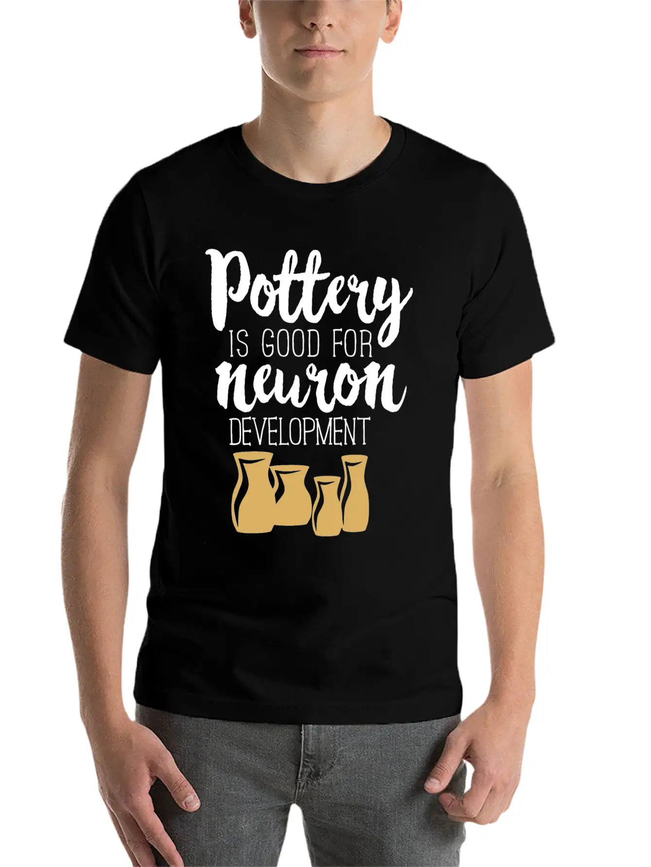 Pottery Gifts Anniversary Funny Ceramics Neuron Unisex Short Sleeve Soft Cotton T-Shirt – Casual Everyday Wear