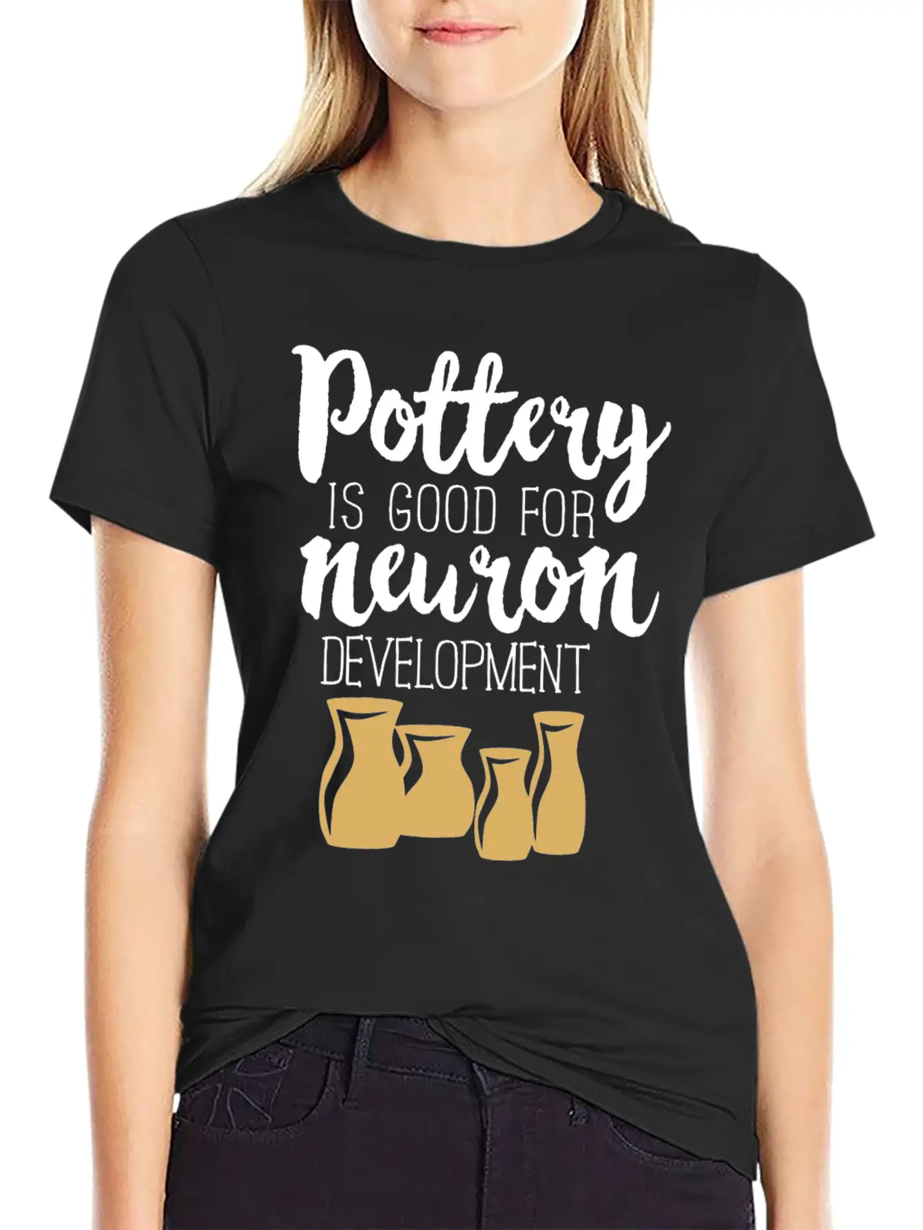 Pottery Gifts Anniversary Funny Ceramics Neuron Unisex Short Sleeve Soft Cotton T-Shirt – Casual Everyday Wear