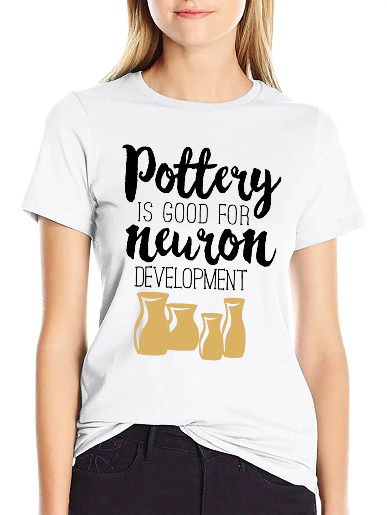Pottery Gifts Anniversary Funny Ceramics Neuron Unisex Short Sleeve Soft Cotton T-Shirt – Casual Everyday Wear