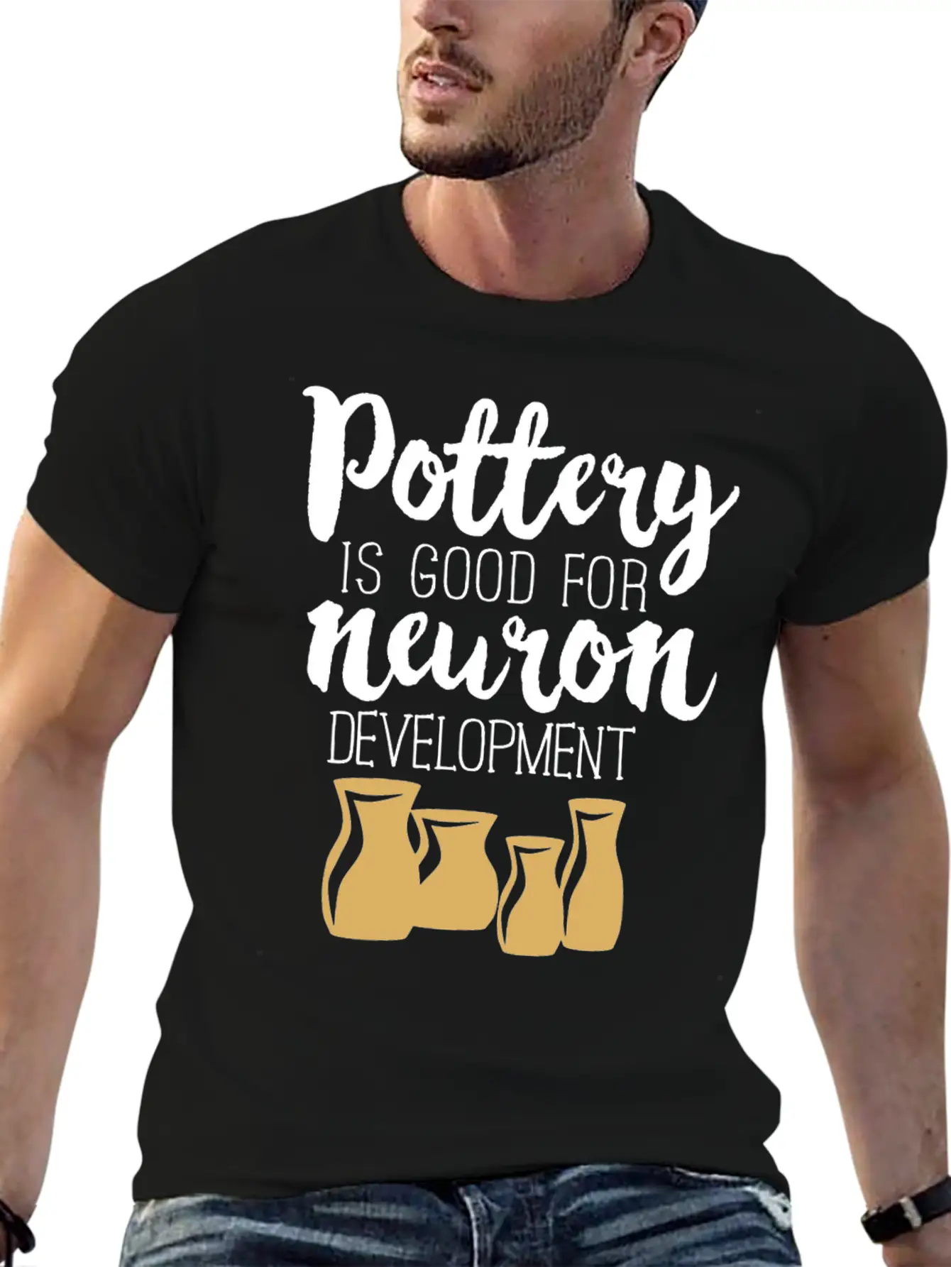 Pottery Gifts Anniversary Funny Ceramics Neuron Unisex Short Sleeve Soft Cotton T-Shirt – Casual Everyday Wear