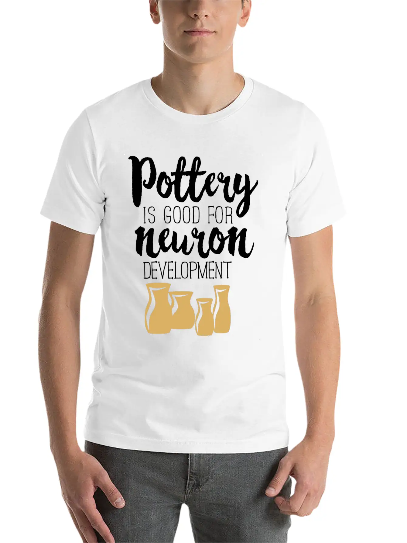 Pottery Gifts Anniversary Funny Ceramics Neuron Unisex Short Sleeve Soft Cotton T-Shirt – Casual Everyday Wear