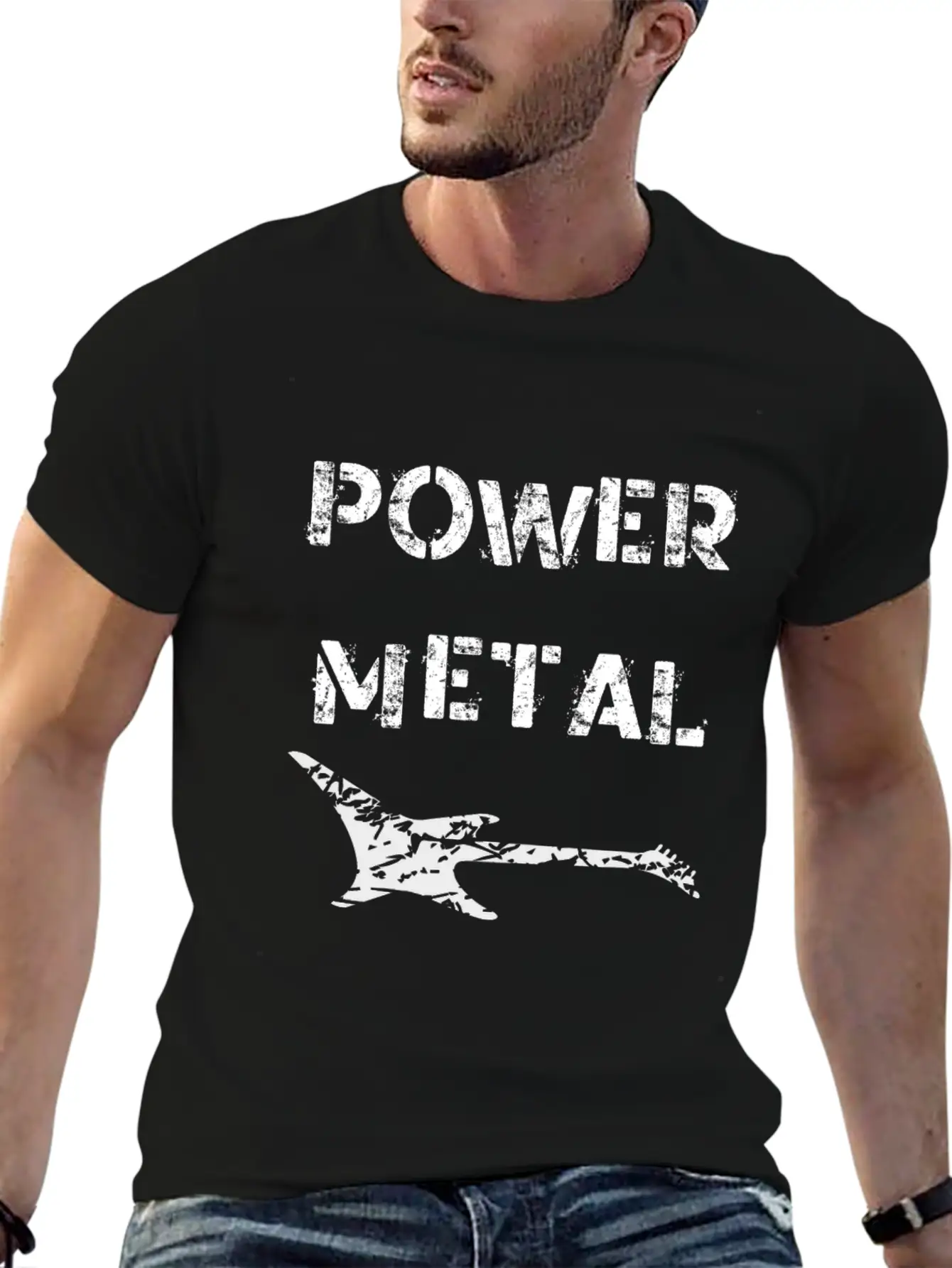 Power Metal Electric Guitar Unisex Short Sleeve Soft Cotton T-Shirt – Casual Everyday Wear