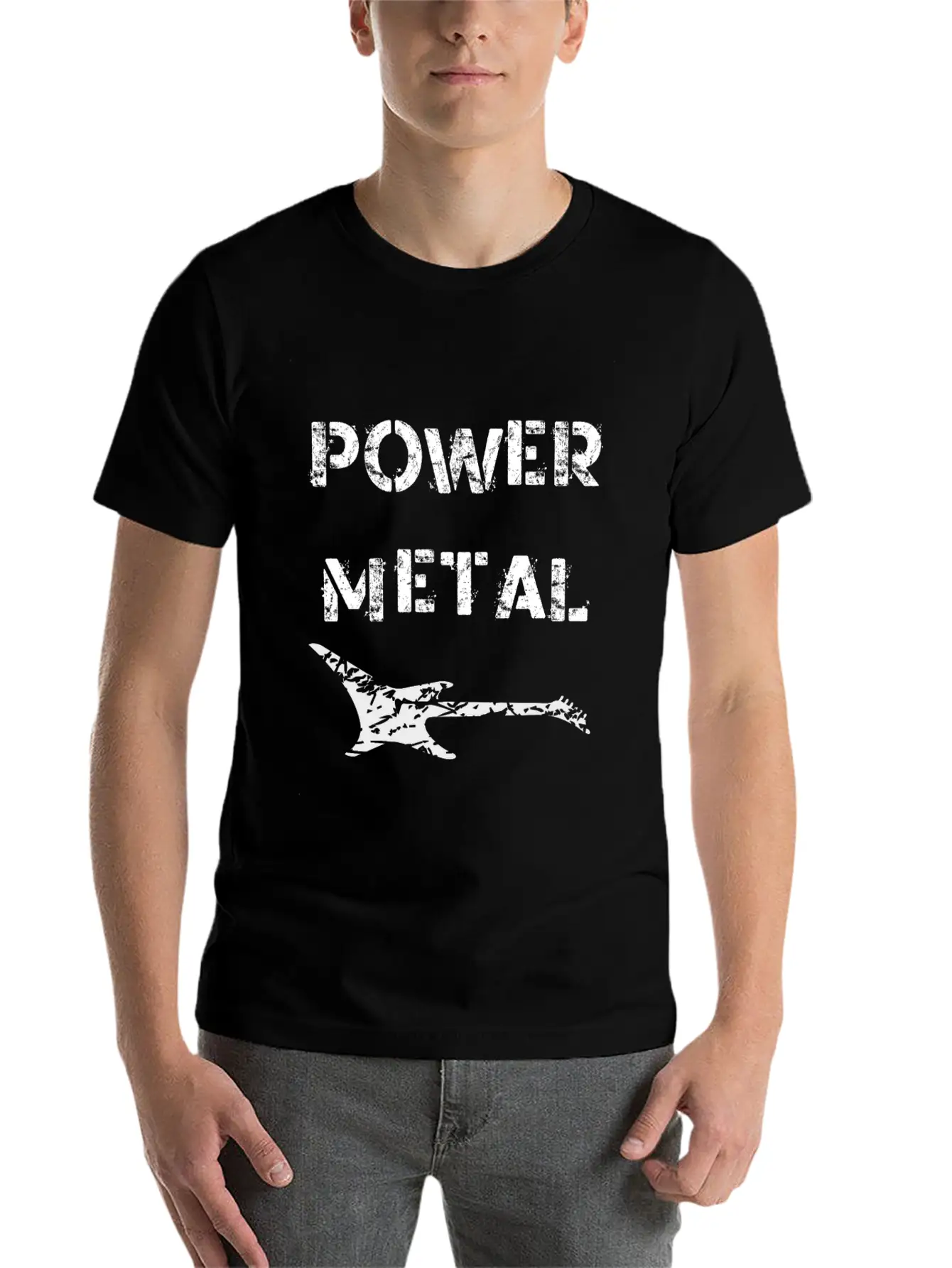 Power Metal Electric Guitar Unisex Short Sleeve Soft Cotton T-Shirt – Casual Everyday Wear