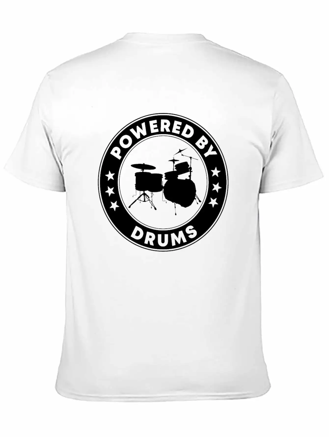 Powered By Drums Unisex Short Sleeve Soft Cotton T-Shirt – Casual Everyday Wear
