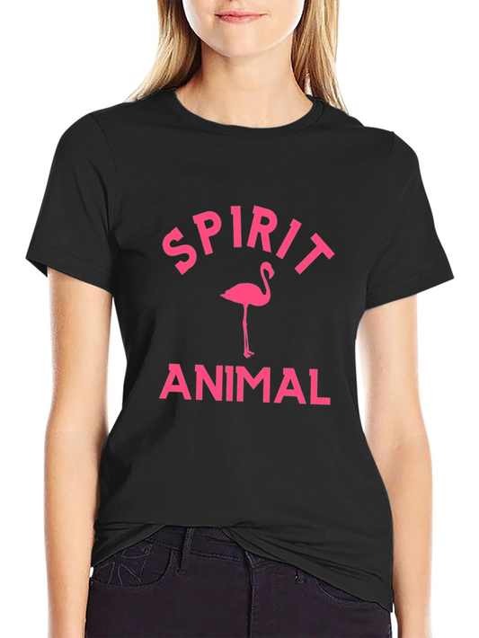 Spirit Animal Flamingo Black Graphic Tee