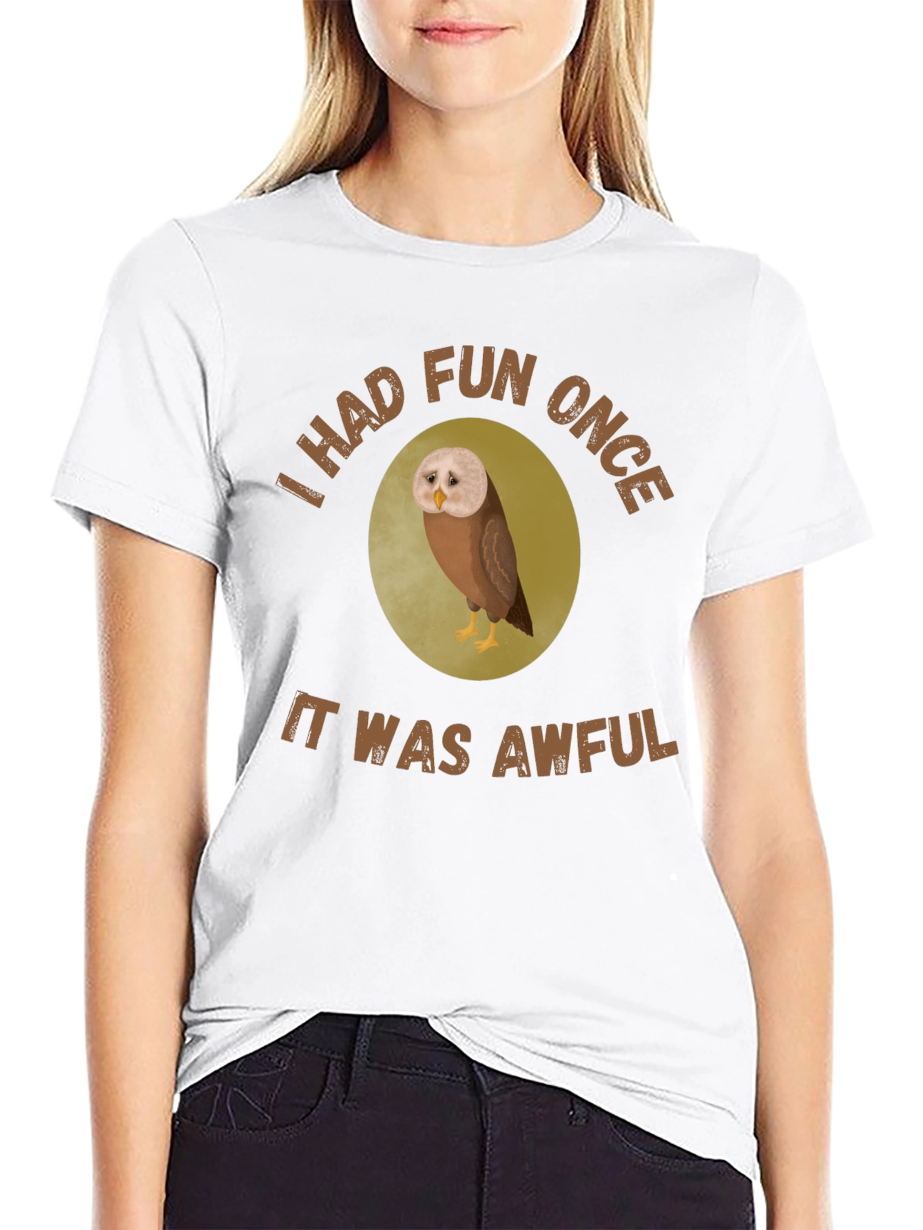 Funny Owl Graphic T-Shirt - I Had Fun Once