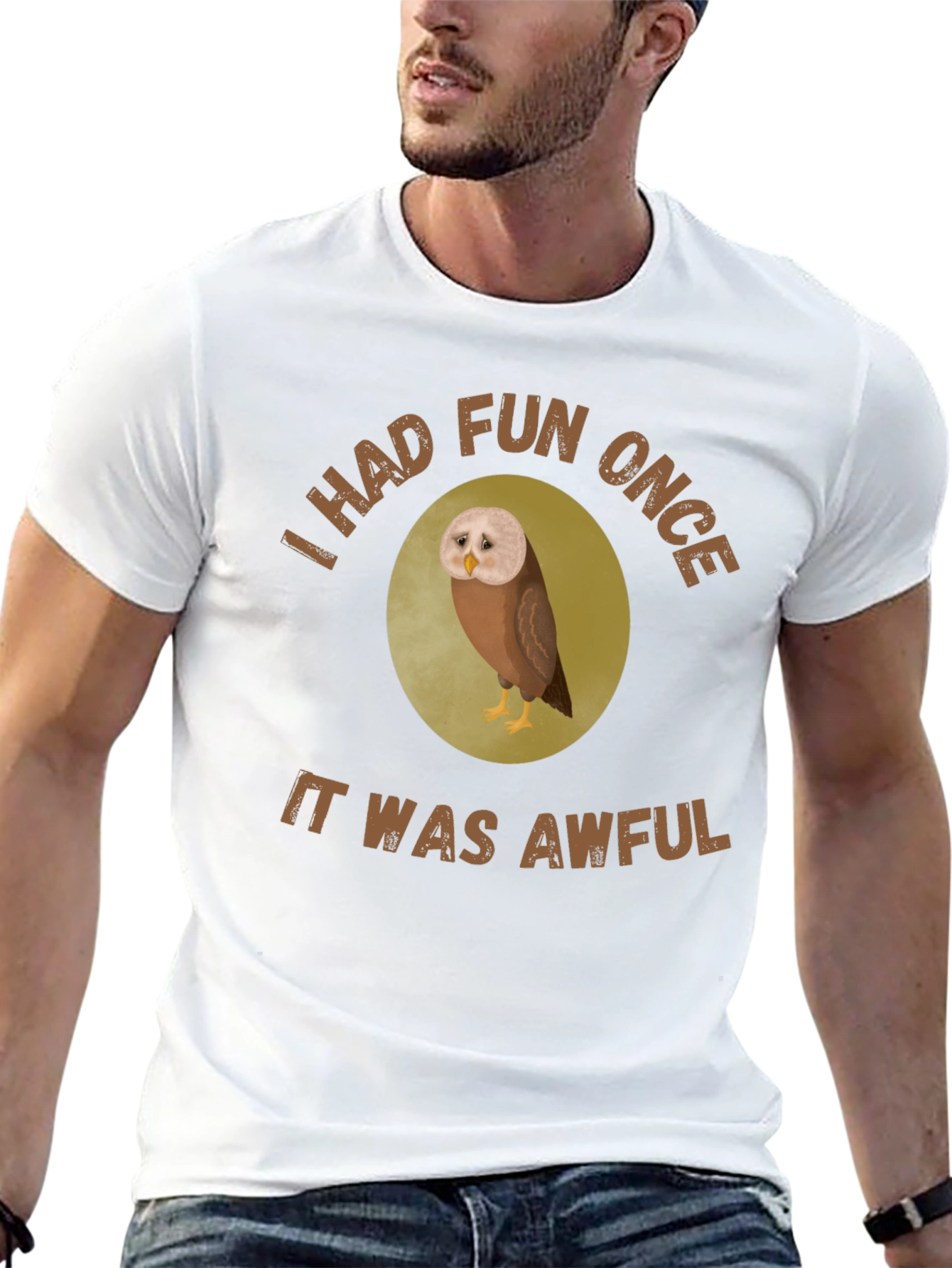 Funny Owl Graphic T-Shirt - I Had Fun Once