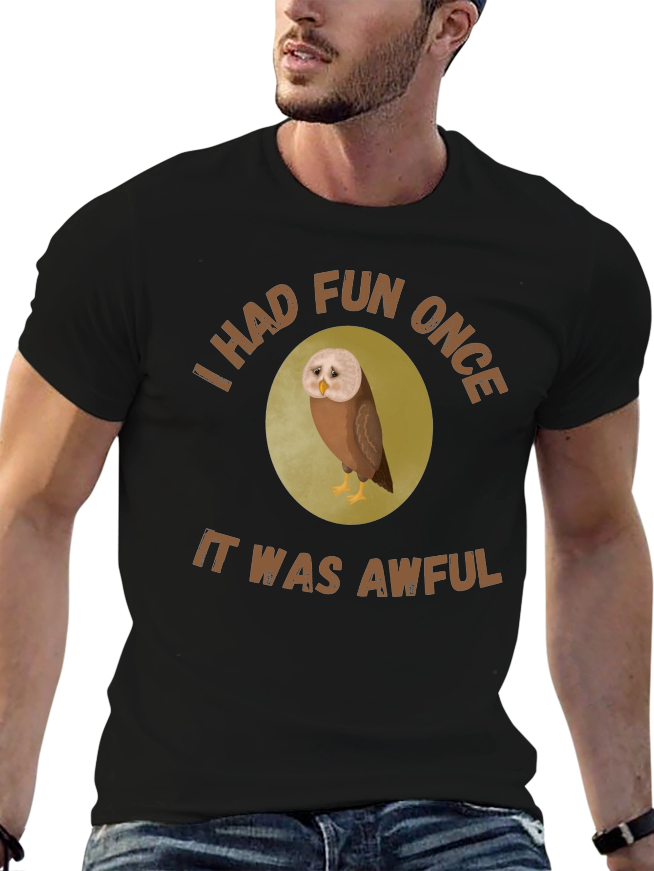 Funny Owl Graphic T-Shirt - I Had Fun Once