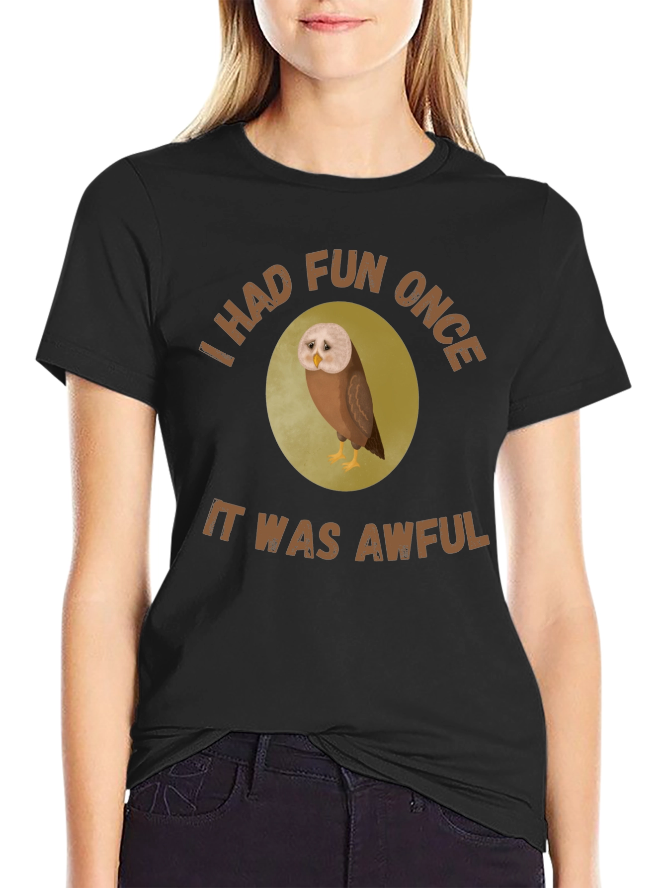 Funny Owl Graphic T-Shirt - I Had Fun Once