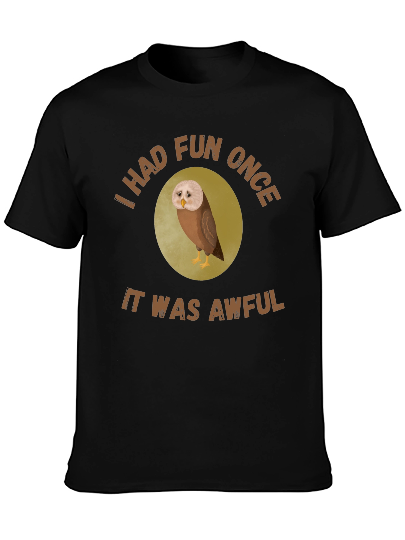 Funny Owl Graphic T-Shirt - I Had Fun Once
