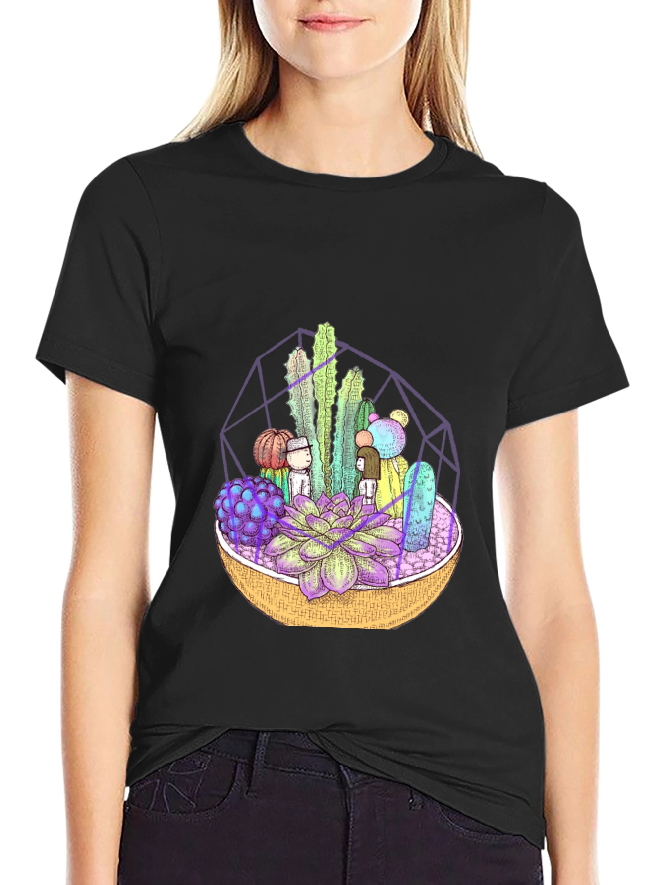Terrarium Graphic Print Black T-Shirt