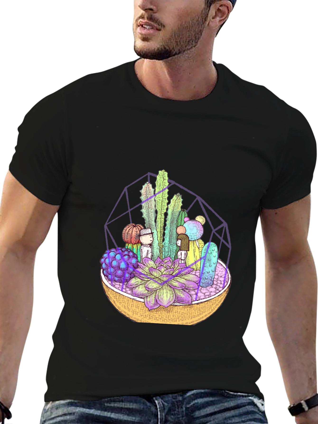 Terrarium Graphic Print Black T-Shirt