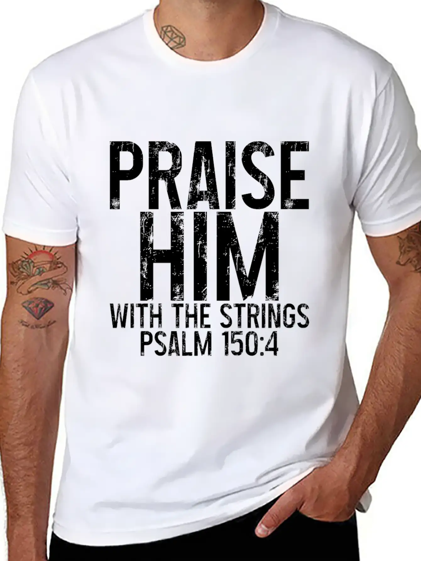 Praise Him With The Strings 3 Timeless Short Sleeve Tee – Comfy And Minimalist Design