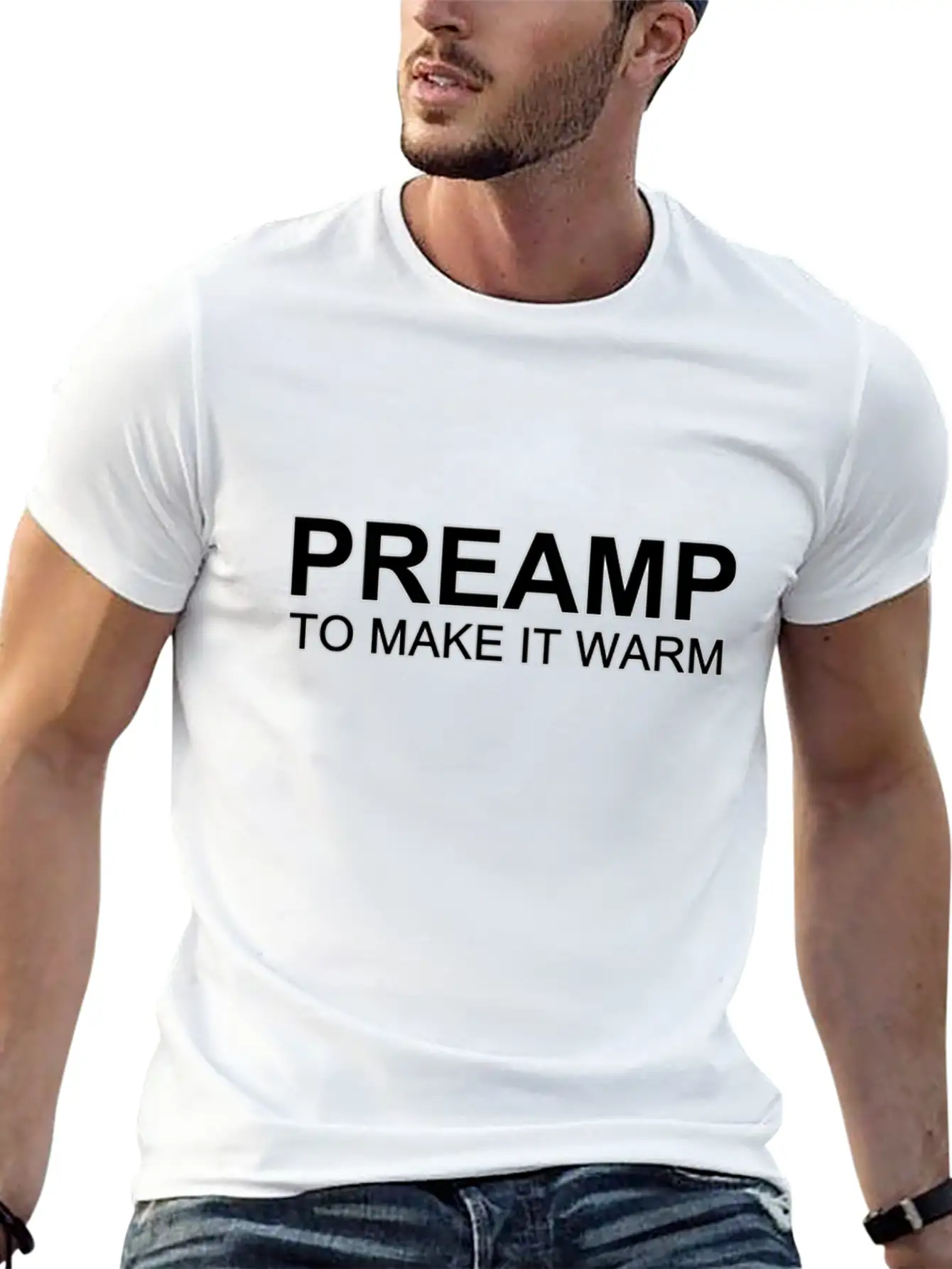 ‏‏‏‏‏‏Preamp Black Unisex Casual T-Shirt – Clean Design For Daily Comfort