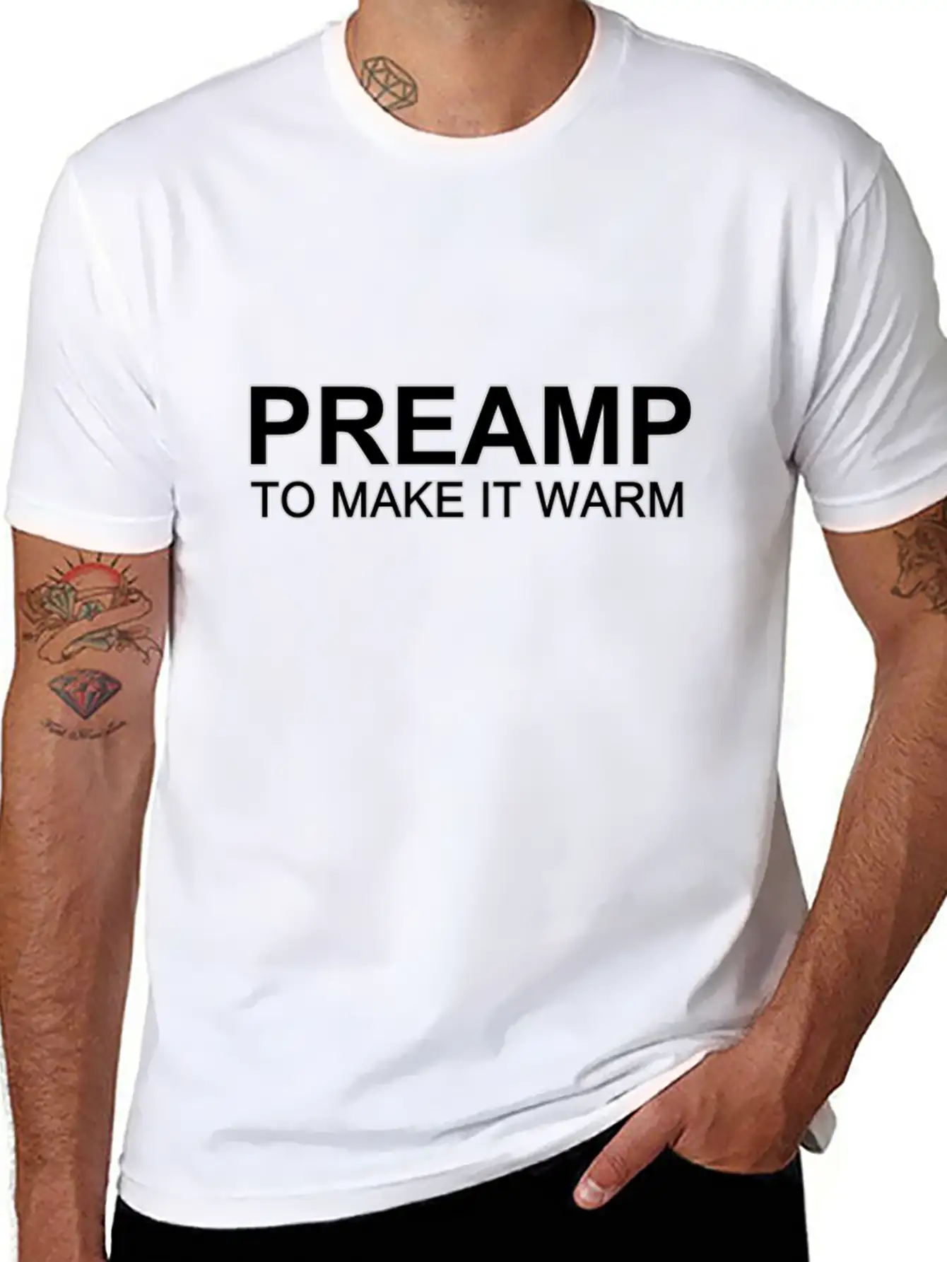 ‏‏‏‏‏‏Preamp Black Unisex Casual T-Shirt – Clean Design For Daily Comfort