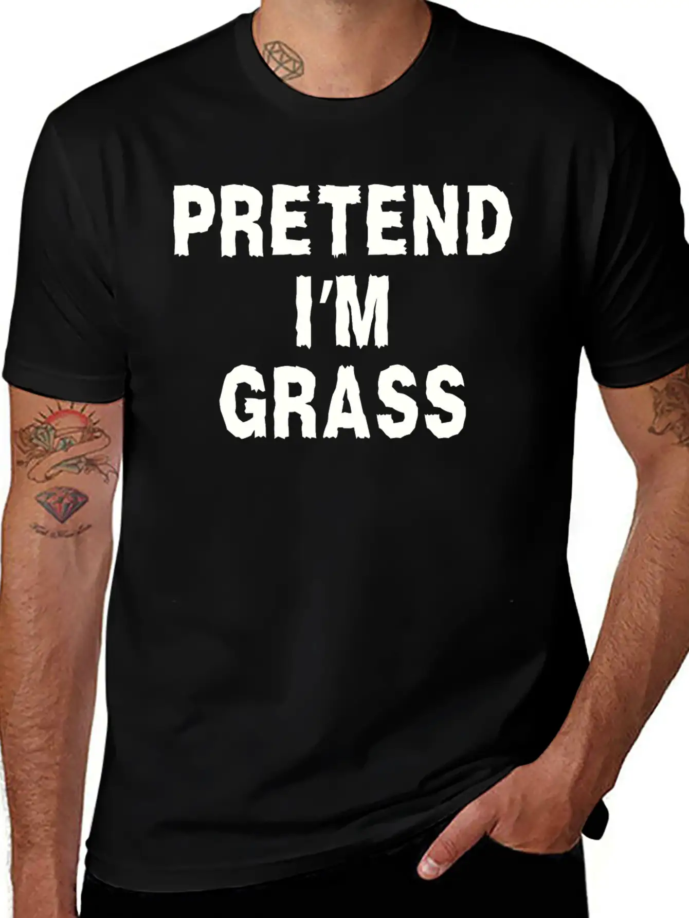 Pretend I'm Grass Costume Minimalist Comfortable Minimalist Graphic Tee – Summer Style Essential
